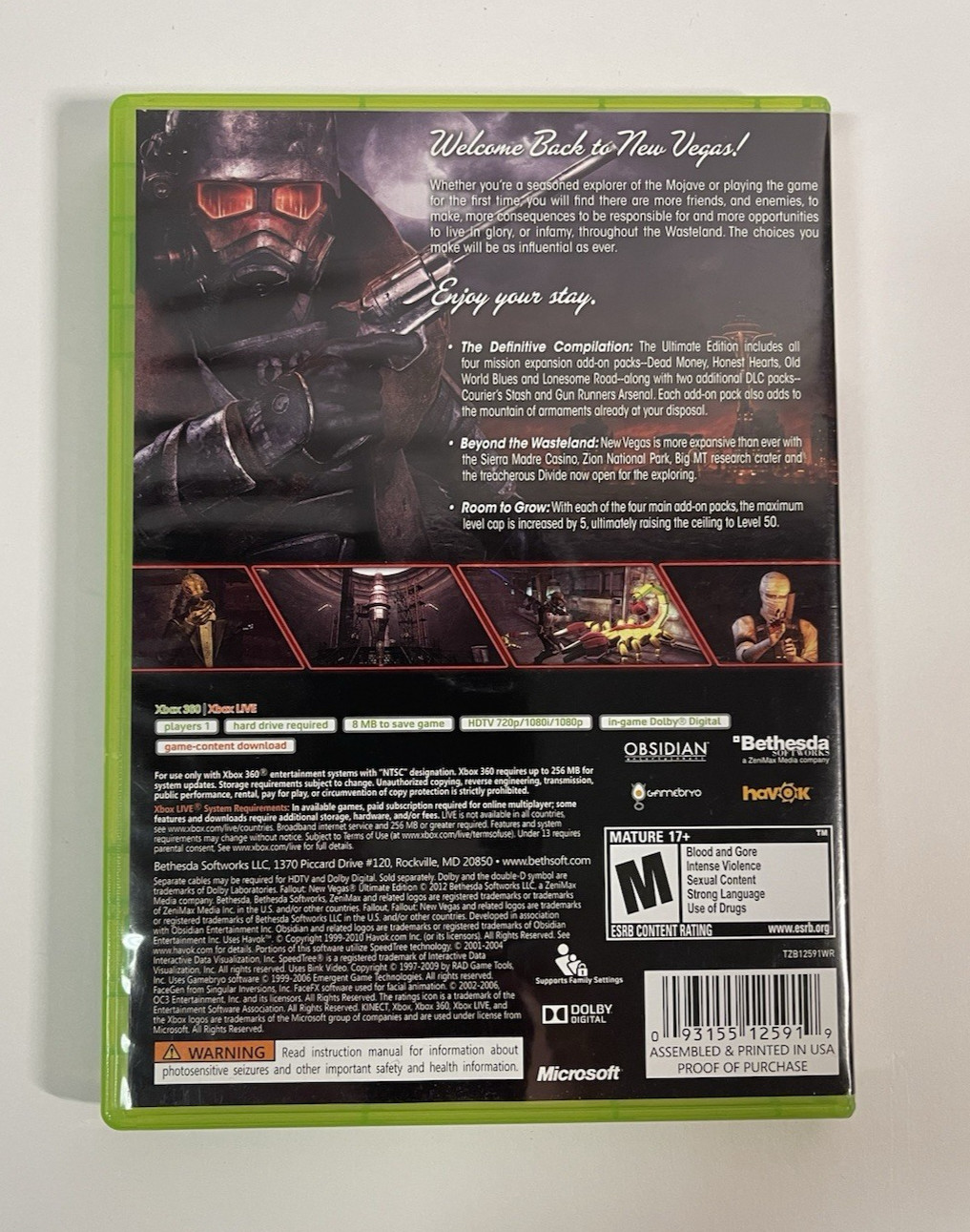 Bethesda Fallout New Vegas Xbox 360 Collector’s Edition w Ultimate Edition Discs