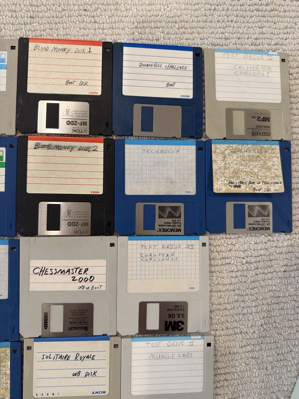 Commodore Amiga Game Disk Lot 52 Tested Lemmings SimCity Test Drive Case
