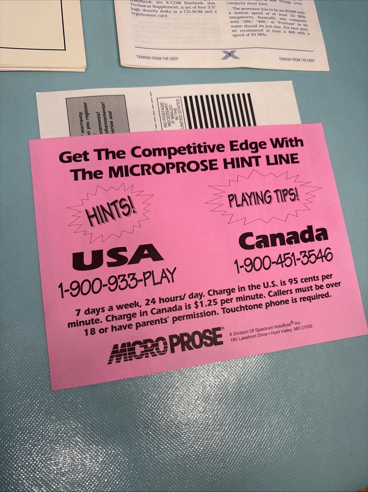 X-COM Terror From the Deep PC Big Box MicroProse w/ Manual Inserts COMPLETE