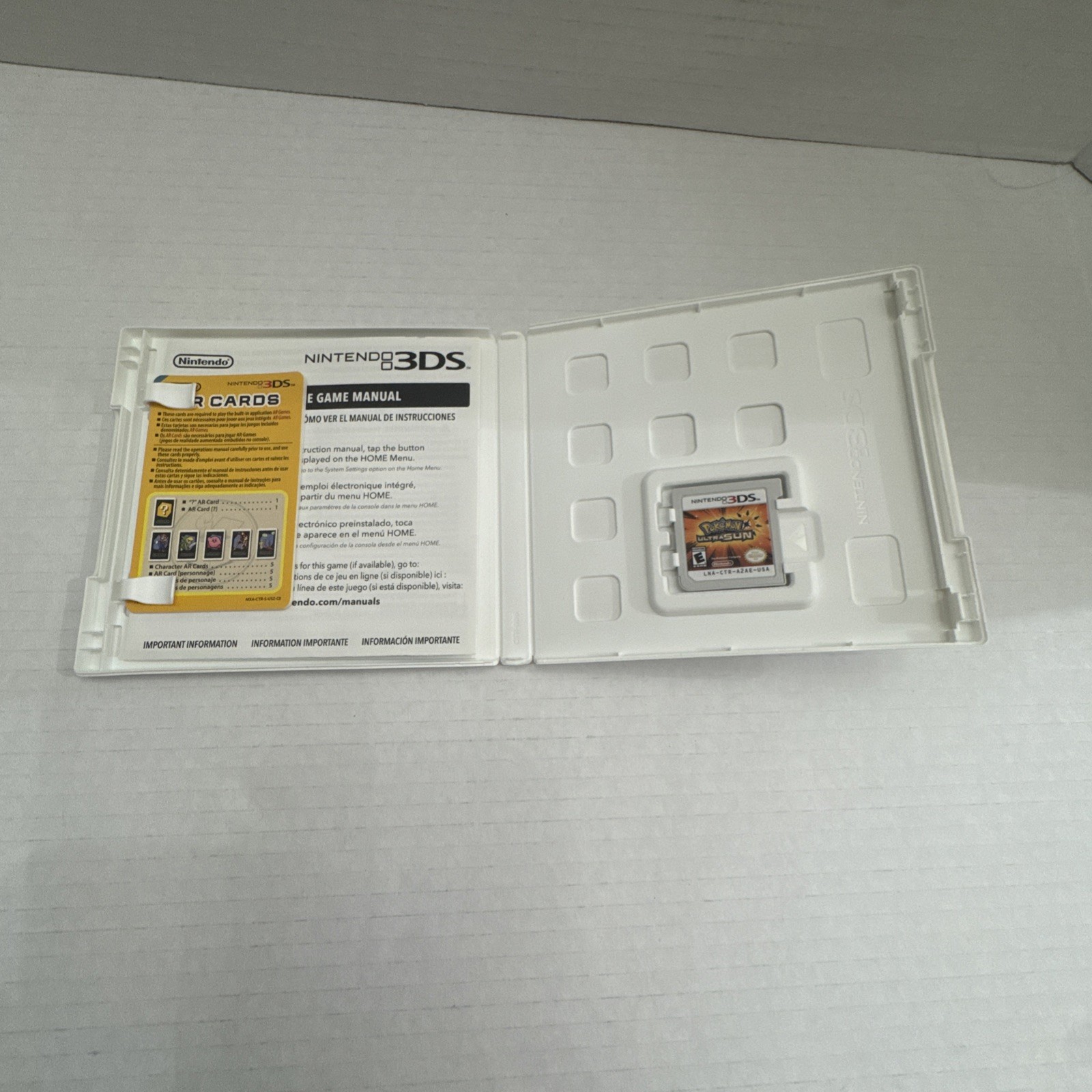 Pokemon Ultra Sun Nintendo 3DS Compl. CIB Authentic Tested Case AR Cards Manual