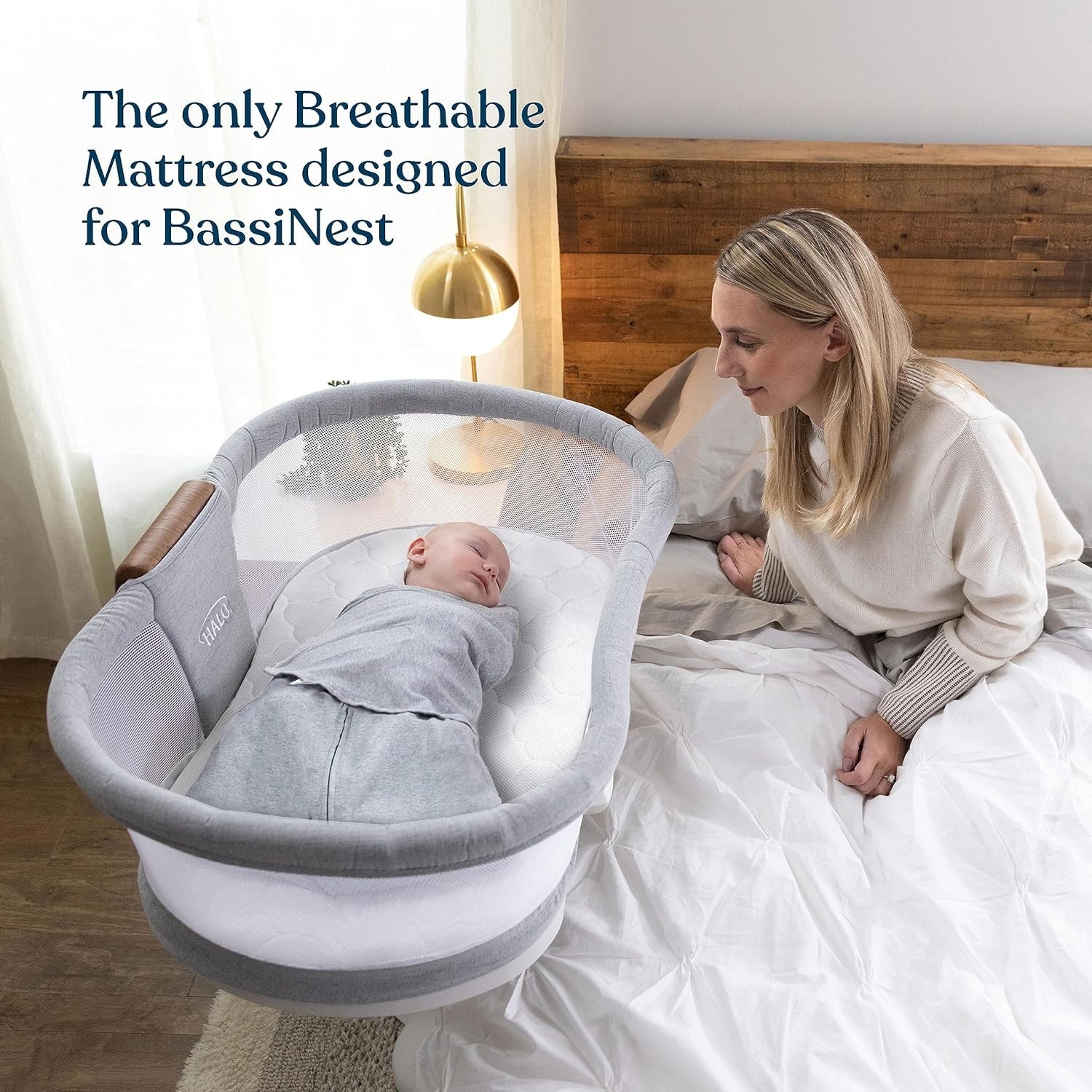 HALO DreamWeave Breathable Mesh BassiNest Pad – 100% Washable Cover and Co