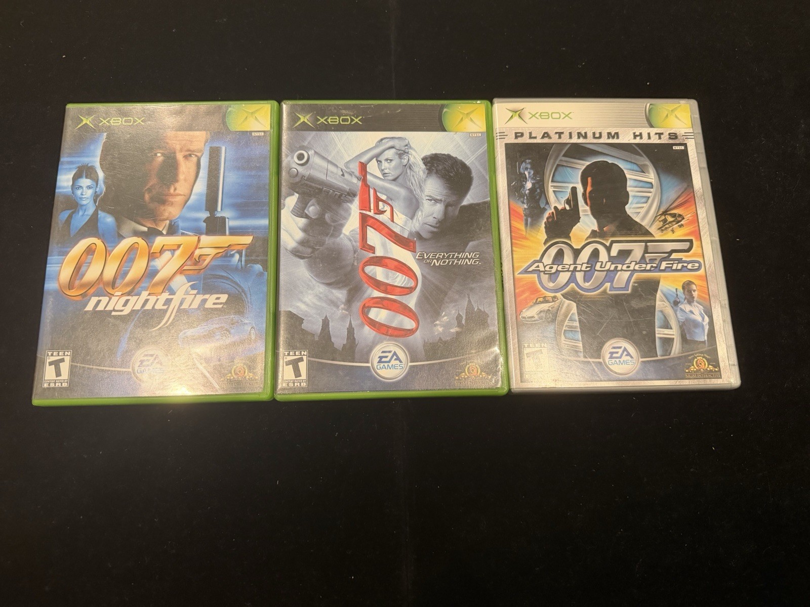 Original XBOX 007 Assorted Game Lot of 3(Night Fire-Agent Under Fire-Everything