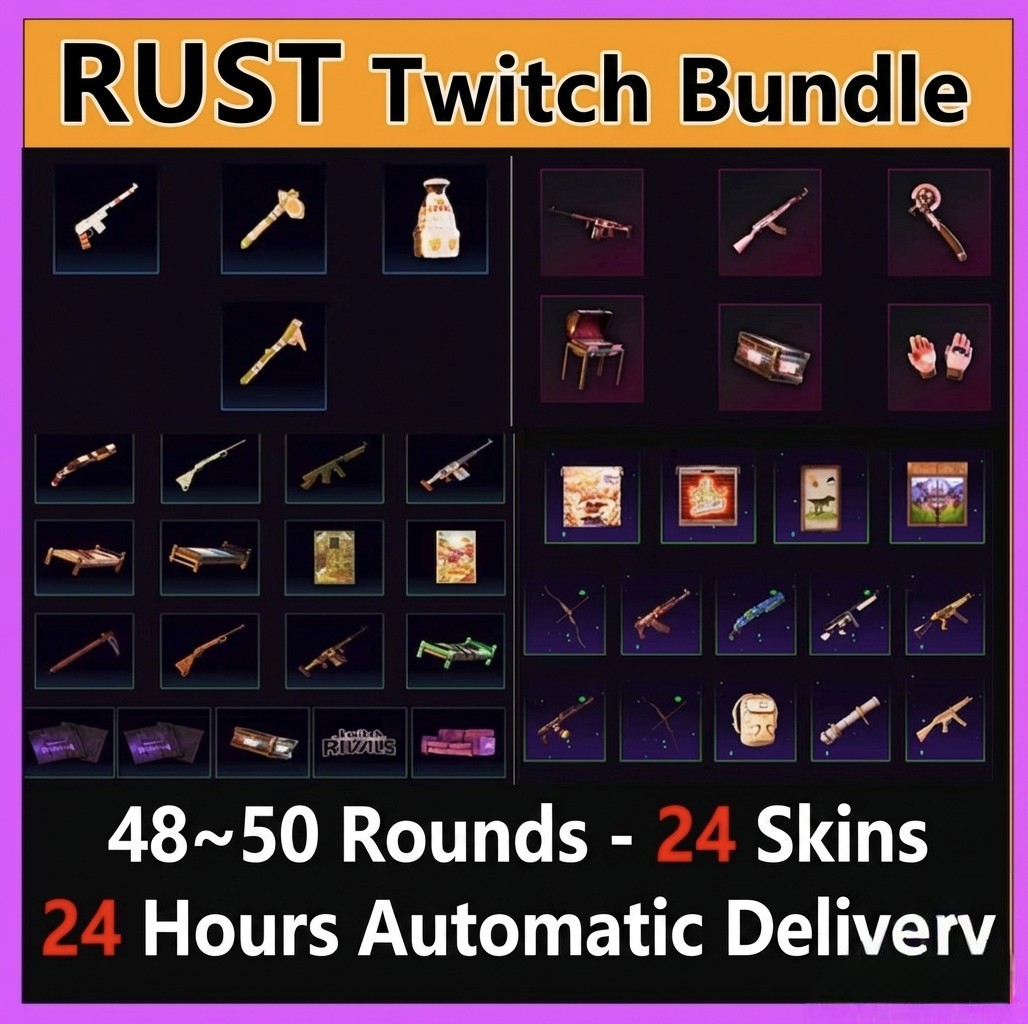 Rust Twitch Drops – Round 48 + 49 + 50 – ALL 24/24 Items