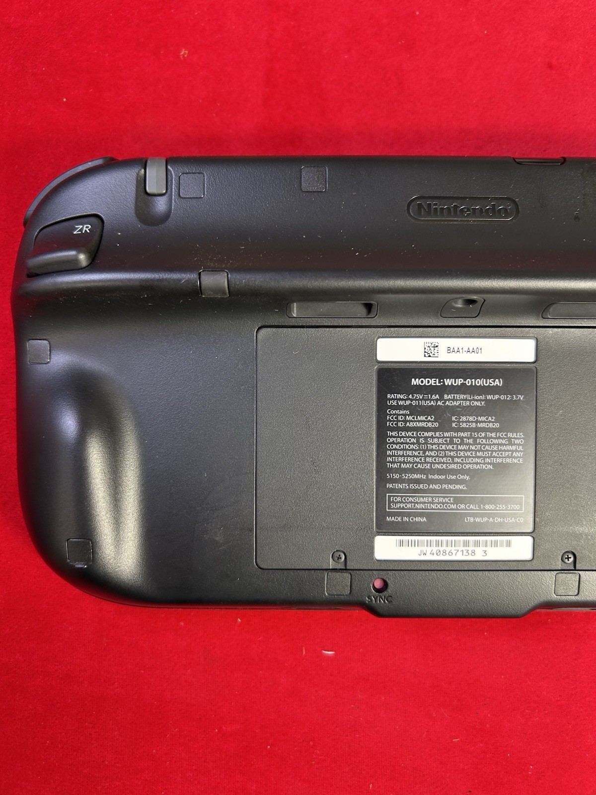 Nintendo WII U REPLACEMENT GAMEPAD CONTROLLER (WUP-010 USA) Tested OEM