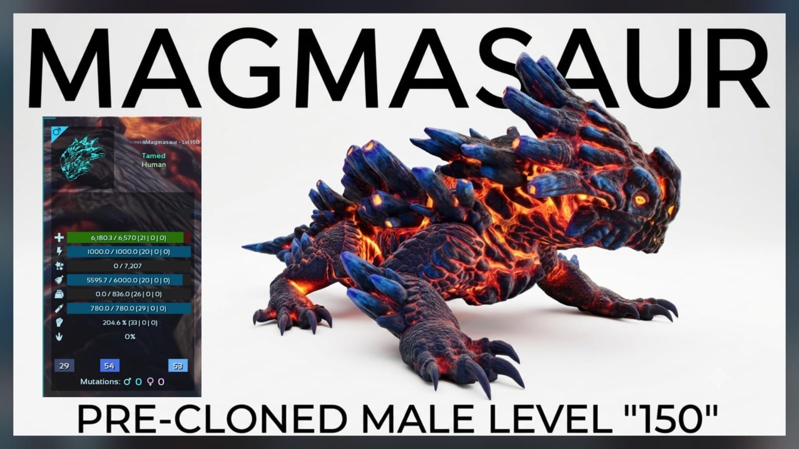 MAGMASAUR CLONED- Genesis – New Dino – Ark Ascended PVE Official Crossplay