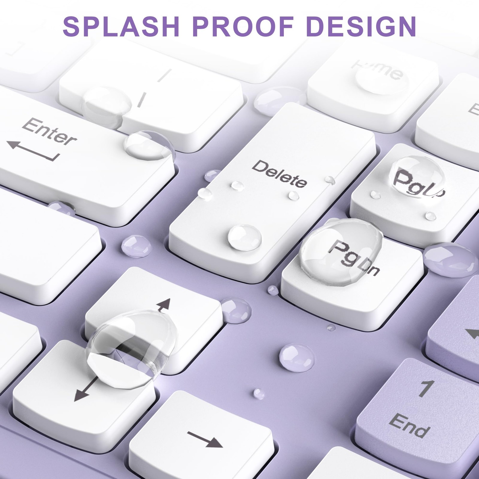 Wireless Keyboard and Mouse Combo, Full-Sized Purple