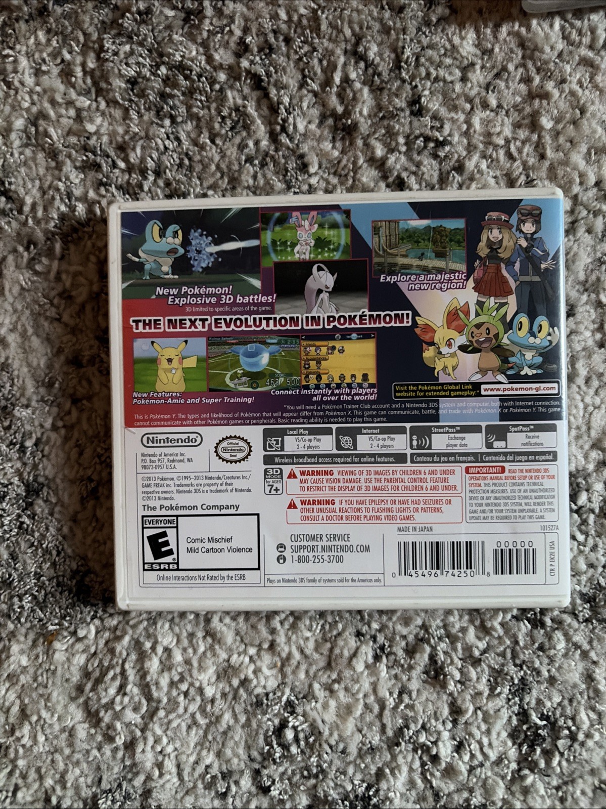Pokémon Y Version Nintendo 3DS Game and Box