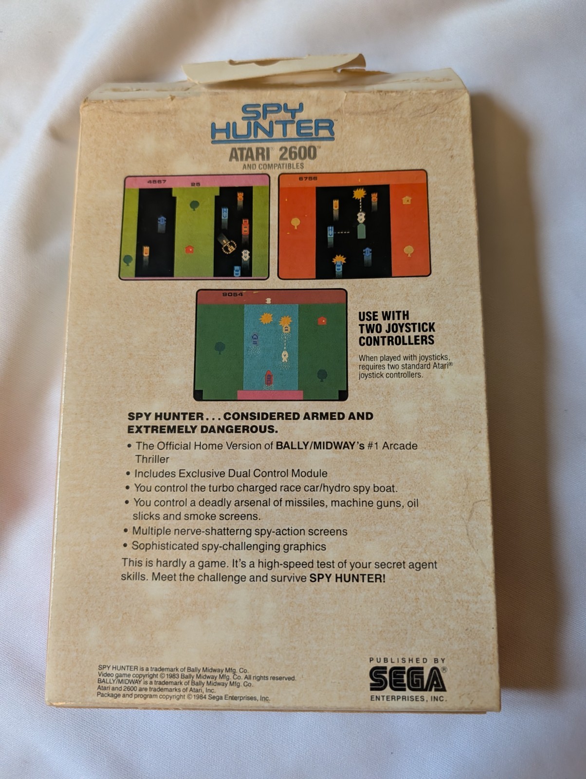 Vintage CIB Spy Hunter Atari 2600 Sega Bally Midway Complete With Box And Manual