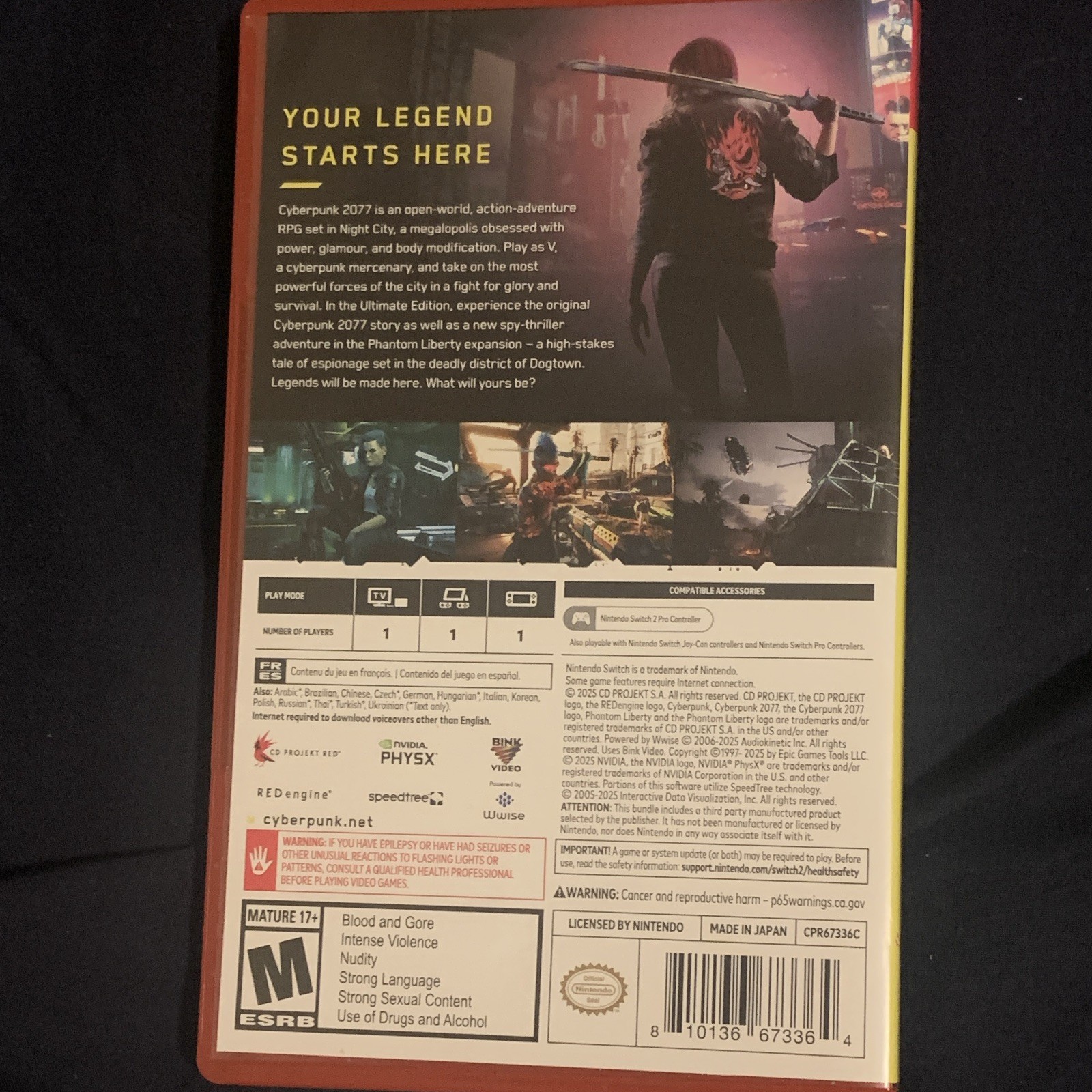 CD PROJEKT RED Cyberpunk 2077 Ultimate Edition Phantom Liberty Switch 2 NTSC