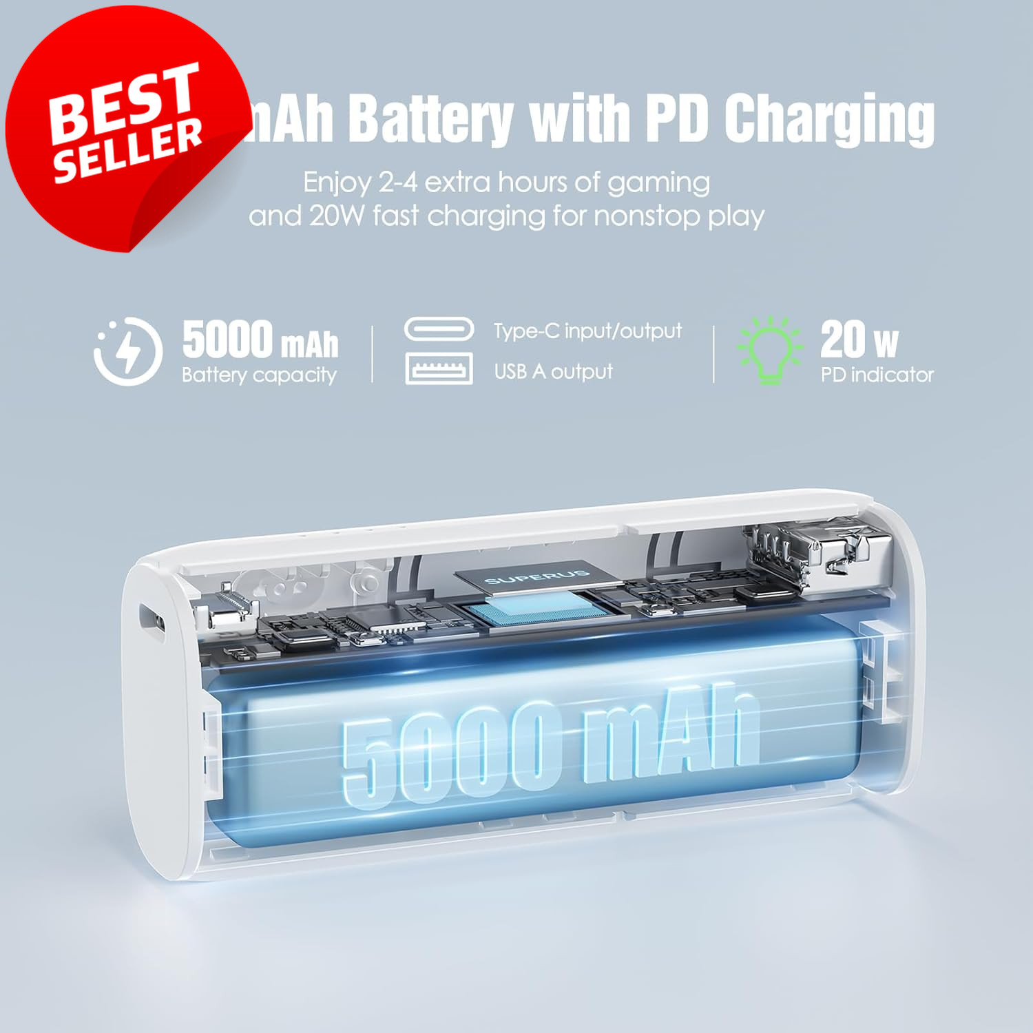 Battery Pack Meta Quest 3 3S Oculus Quest 2 5000mAh Fast Charging Portable US