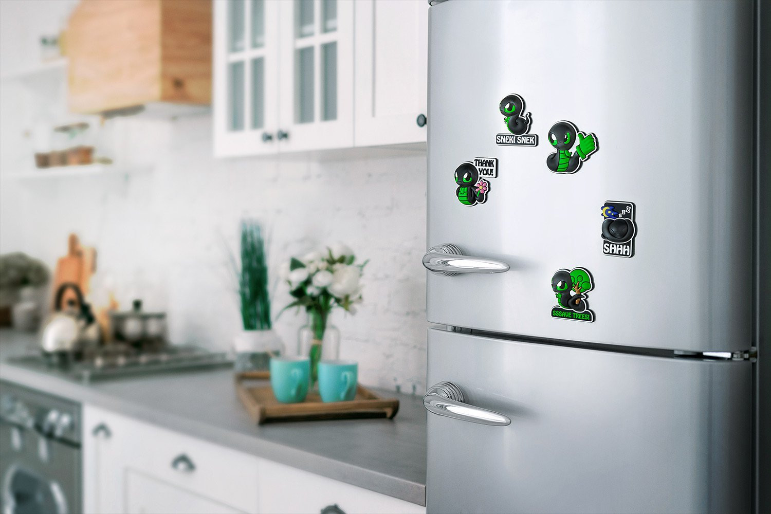 🐍 Razer Sneki Snek Fridge Magnet “SSSAVE TREES!” Design | RC81-03990700-R3M1