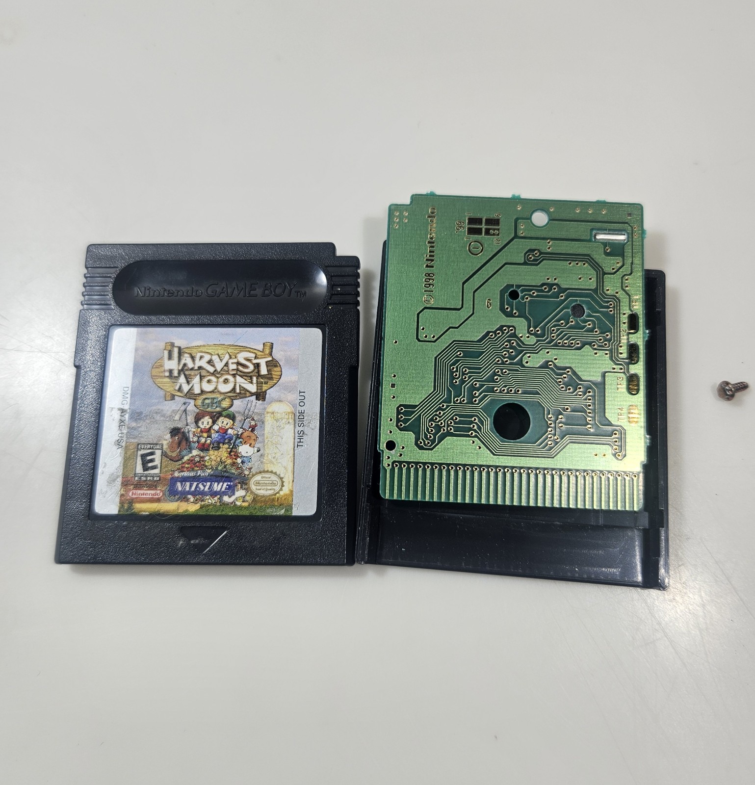 Harvest Moon GBC Nintendo Gameboy Color authentic cartridge dry battery replaced