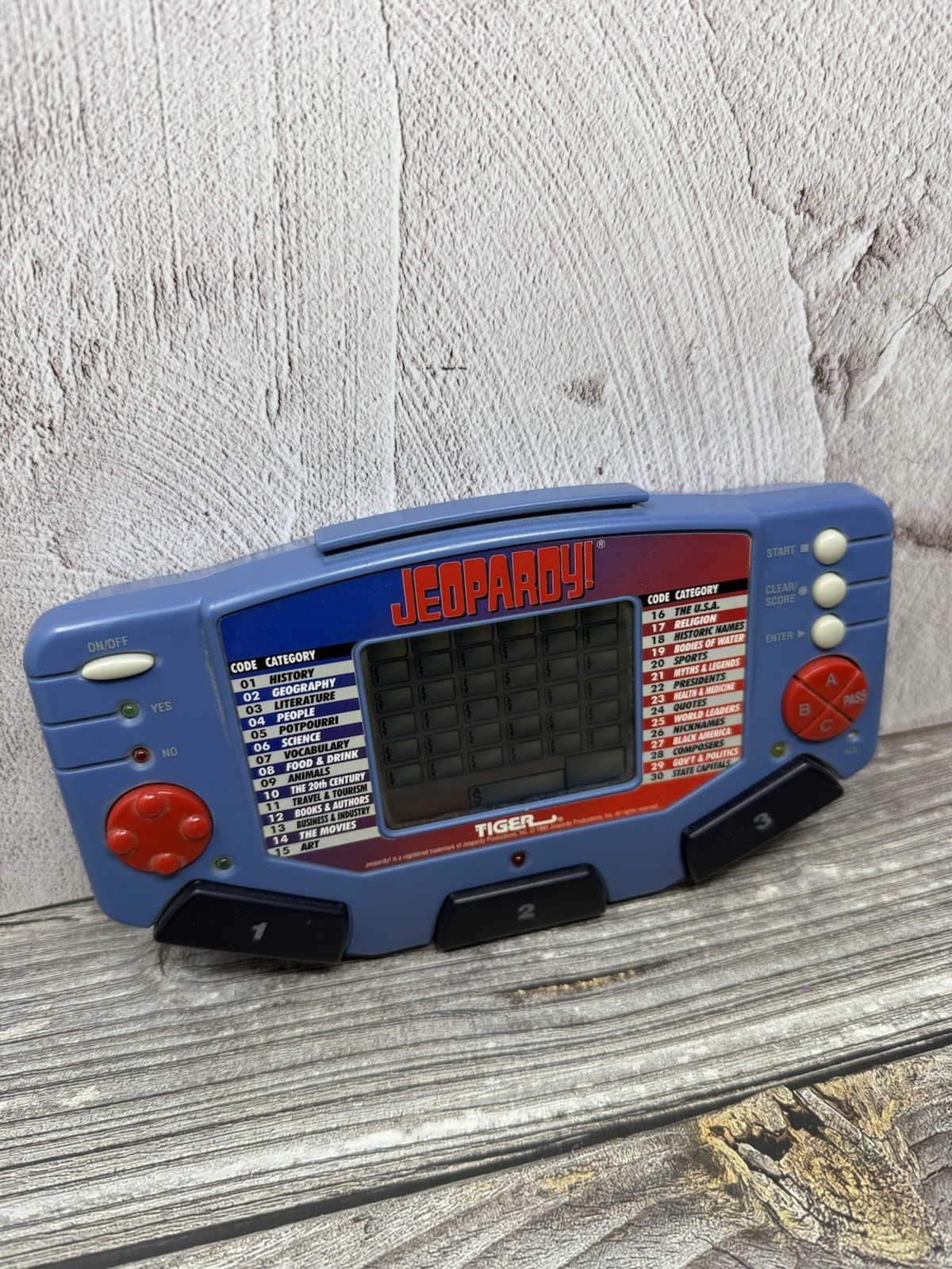 1995 Talking Jeopardy Tiger Electronics Video Game Handheld with Instructions