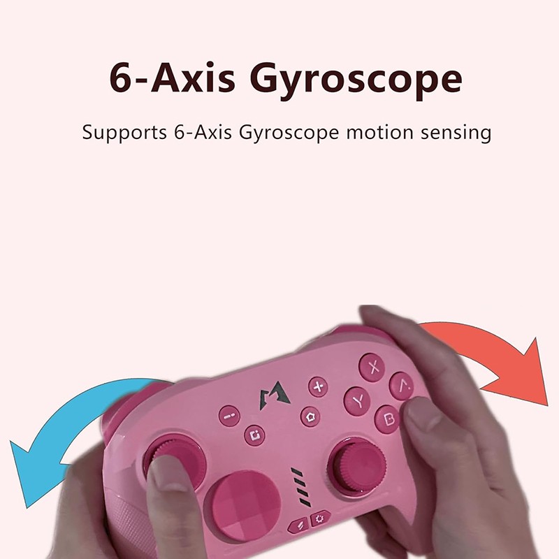 Pink Switch Pro Controller Wireless Gamepad with Vibration ALPS Joysticks Turbo