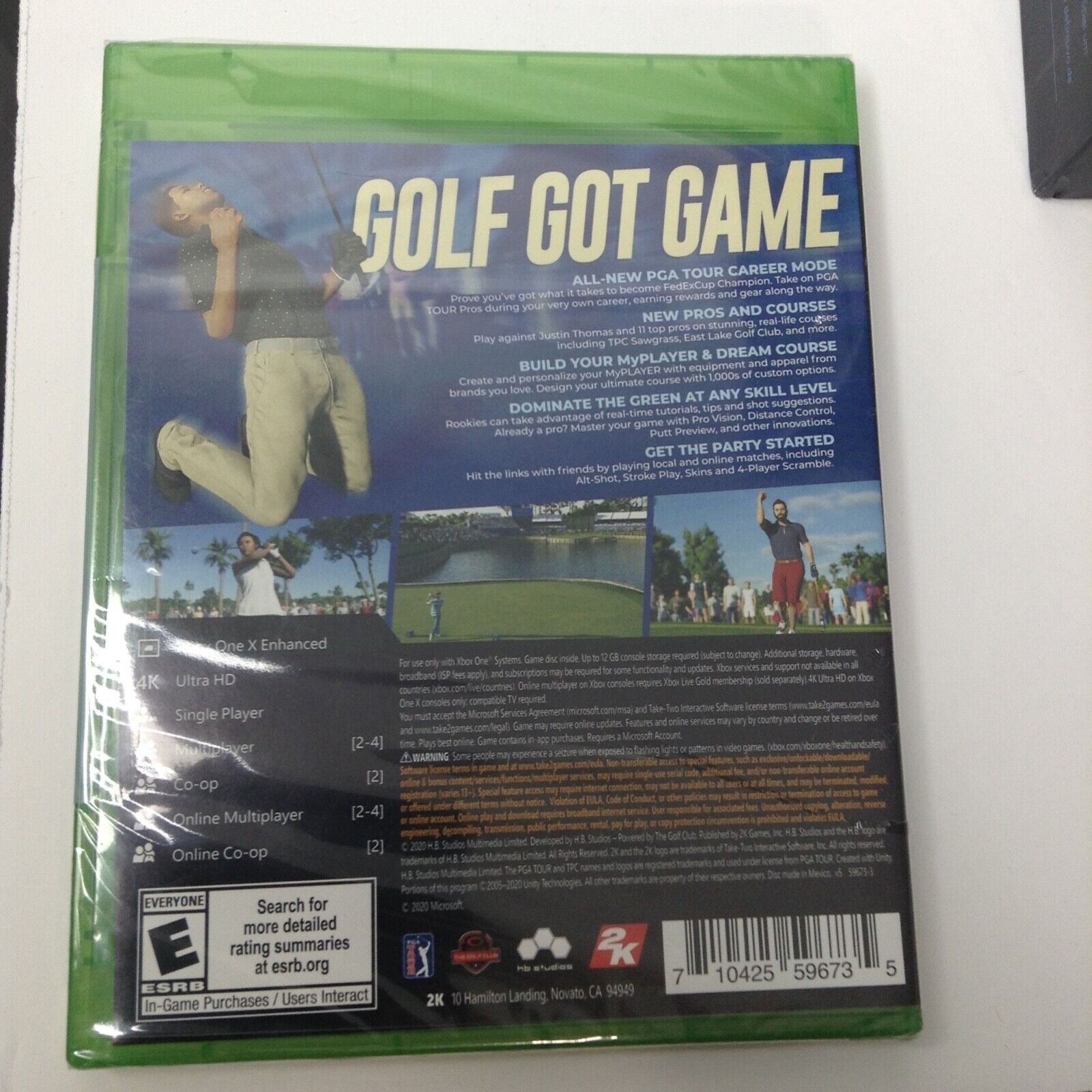 PGA Tour 2K21 Xbox One Game Justin Thomas Cover 4K Ultra HD Enhanced -New Sealed