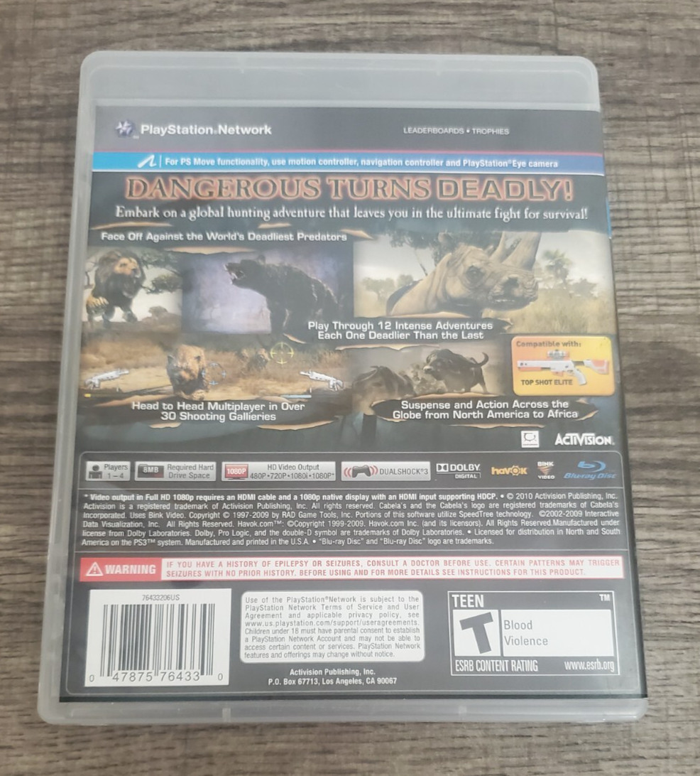 Cabela’s Dangerous Hunts 2011 PLAYSTATION 3 (PS3) Simulation Video Game Complete