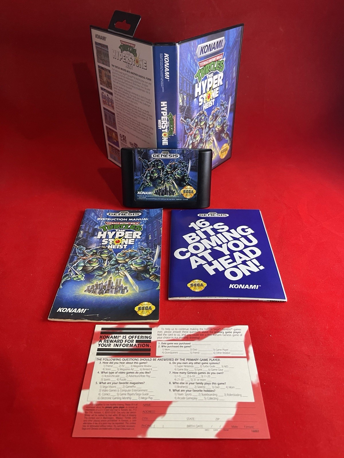 Hyperstone Heist TMNT Sega Genesis 100% COMPLETE IN BOX w/POSTER & REG🔥