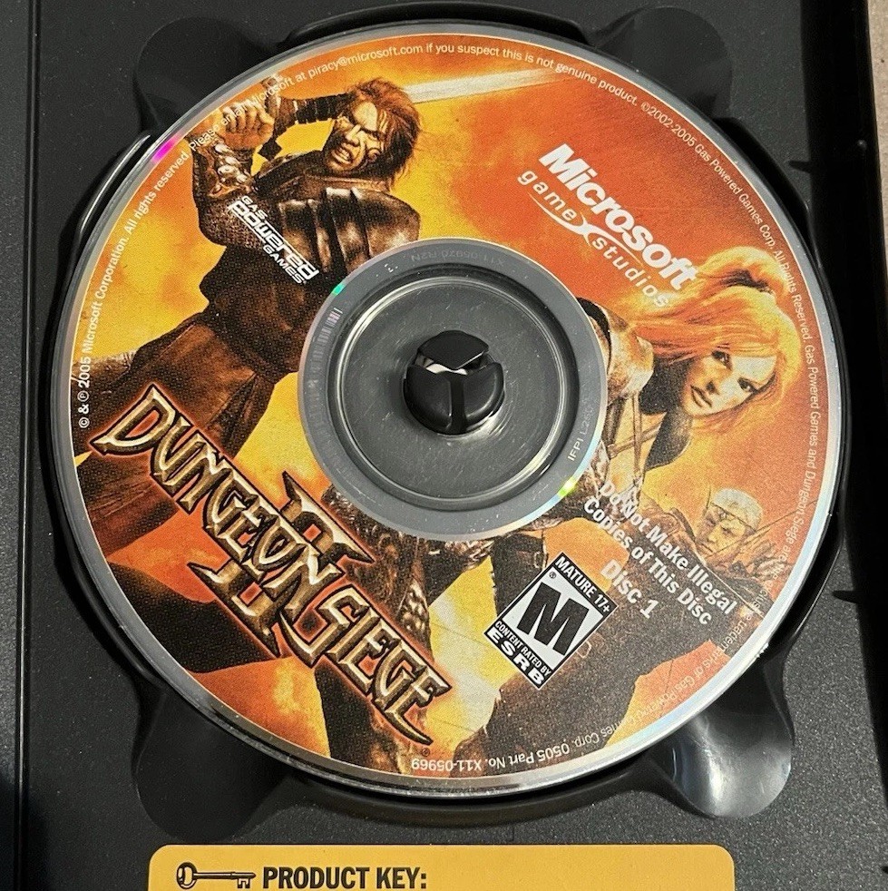 Dungeon Siege II (PC CD-ROM) Game W/Product Key, Manual & 4 Discs