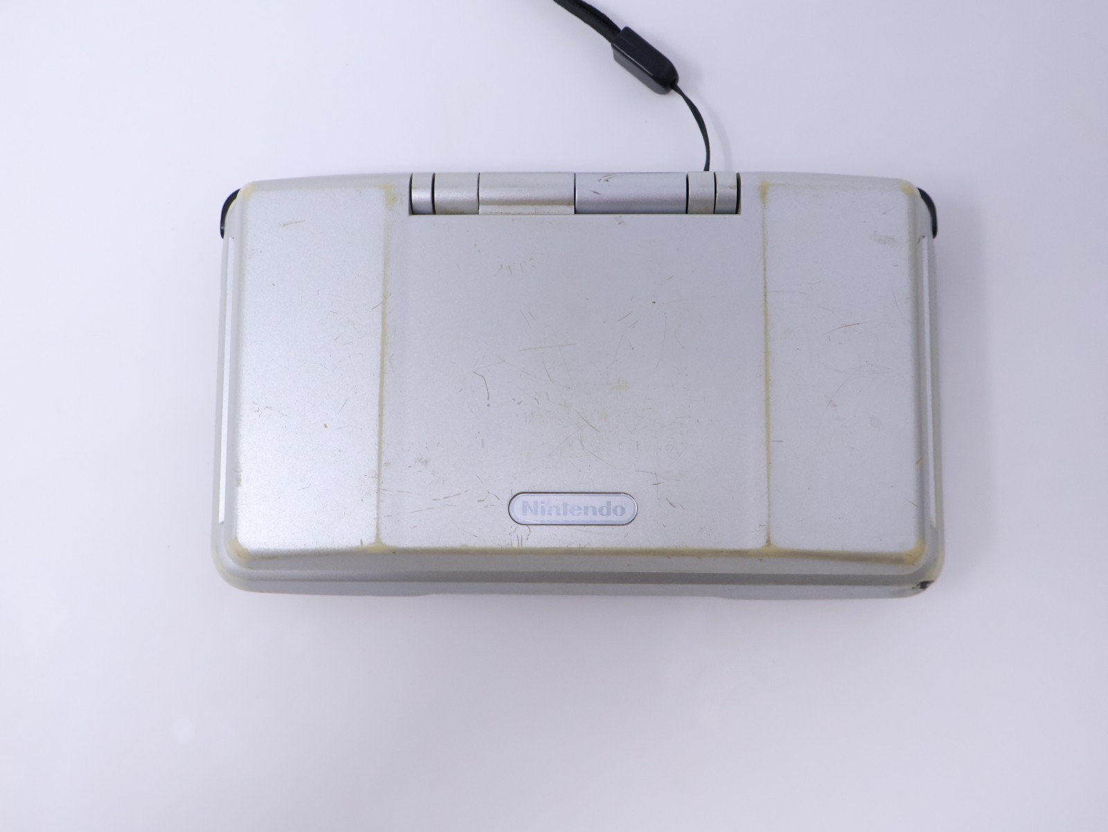 Nintendo DS Titanium Silver For Parts Handheld Console System Good Hinge