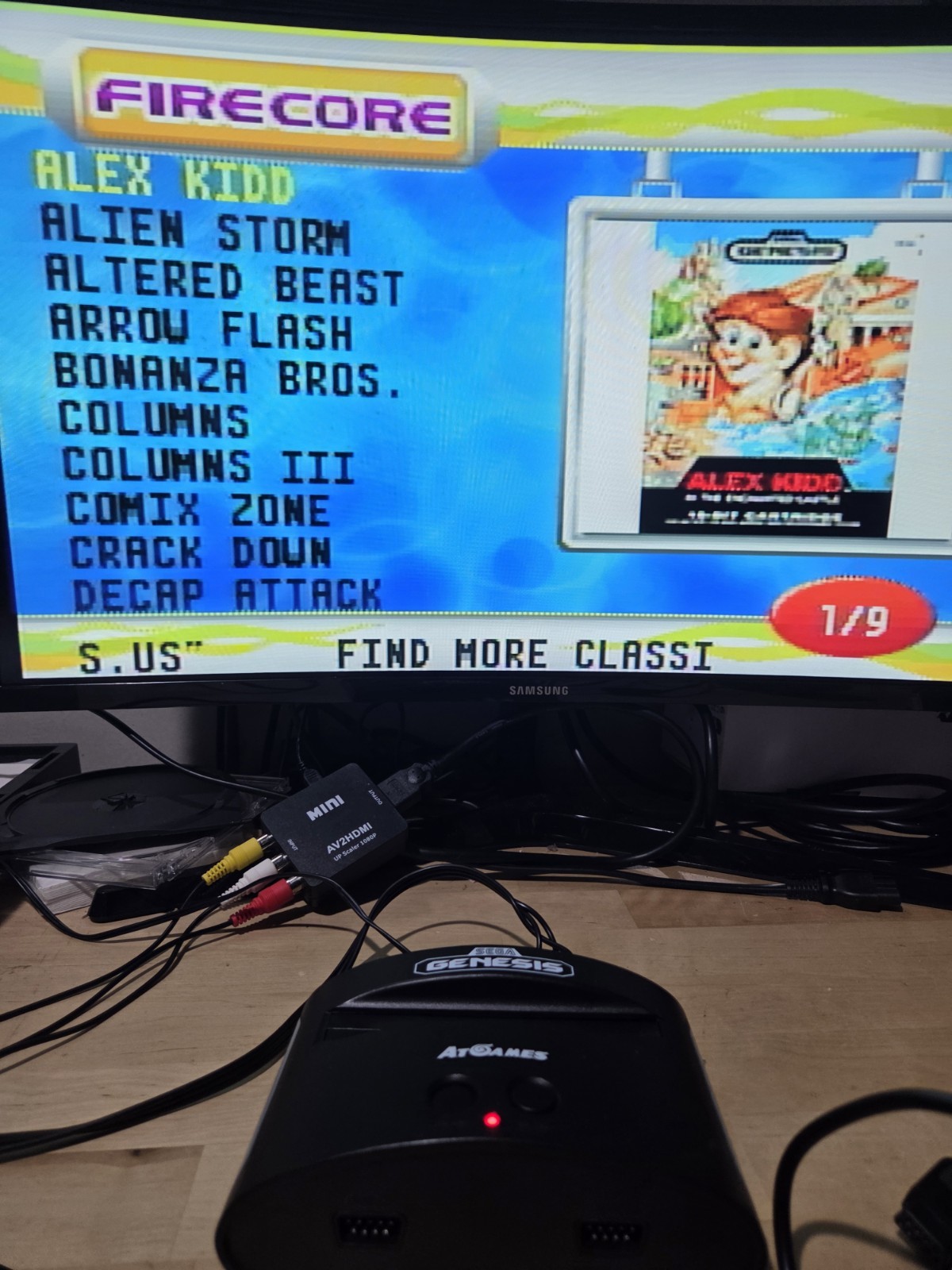 AtGames Sega Genesis Classic Mini Game Console w/ 80 Built-In Games Tested