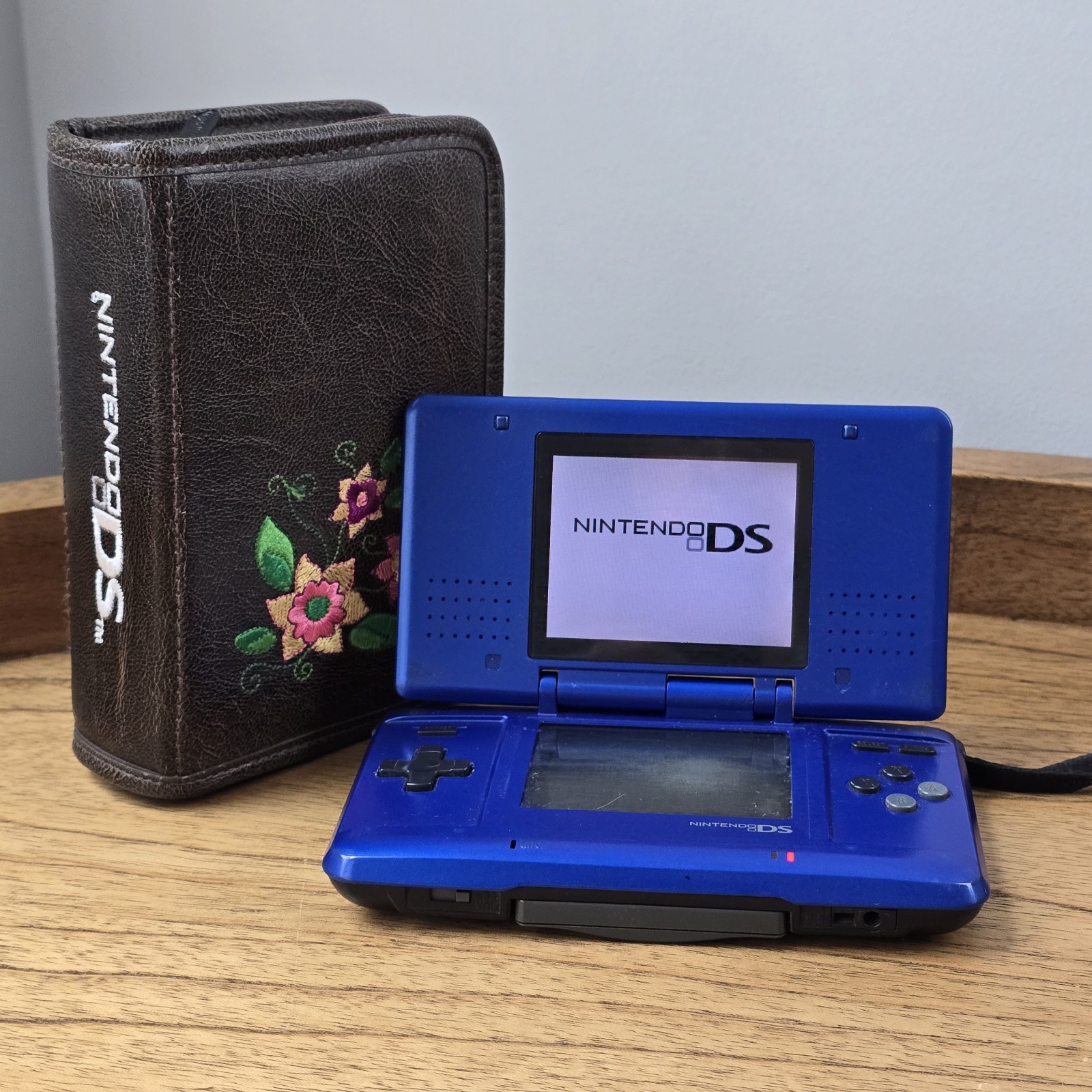 Nintendo DS Fat Model NTR-001 Electric Blue Tested Working Console & Case Only