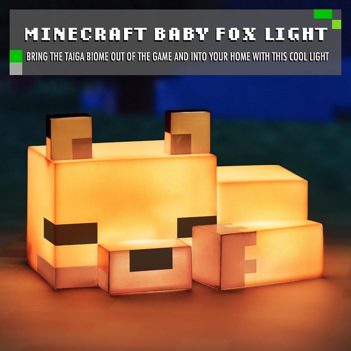 Minecraft Fox Light Mojang Licensed Night Light Up Desk Lamp Game Decor Icon NEW