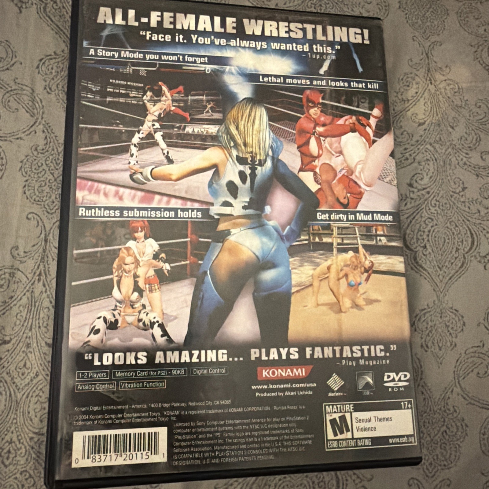 Konami Rumble Roses PS2 NTSC-U/C M Mature Wrestling Game Manual Included
