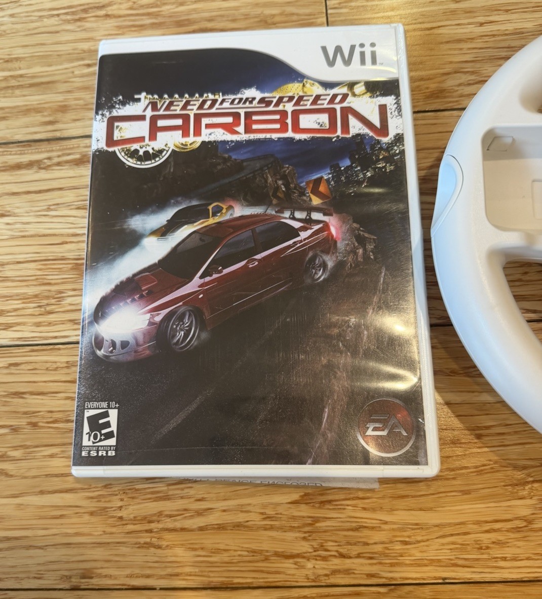 3 Game Lot Nintendo Wii + Wheel Rayman Lego Star Wars Need Speed Carbon Tested