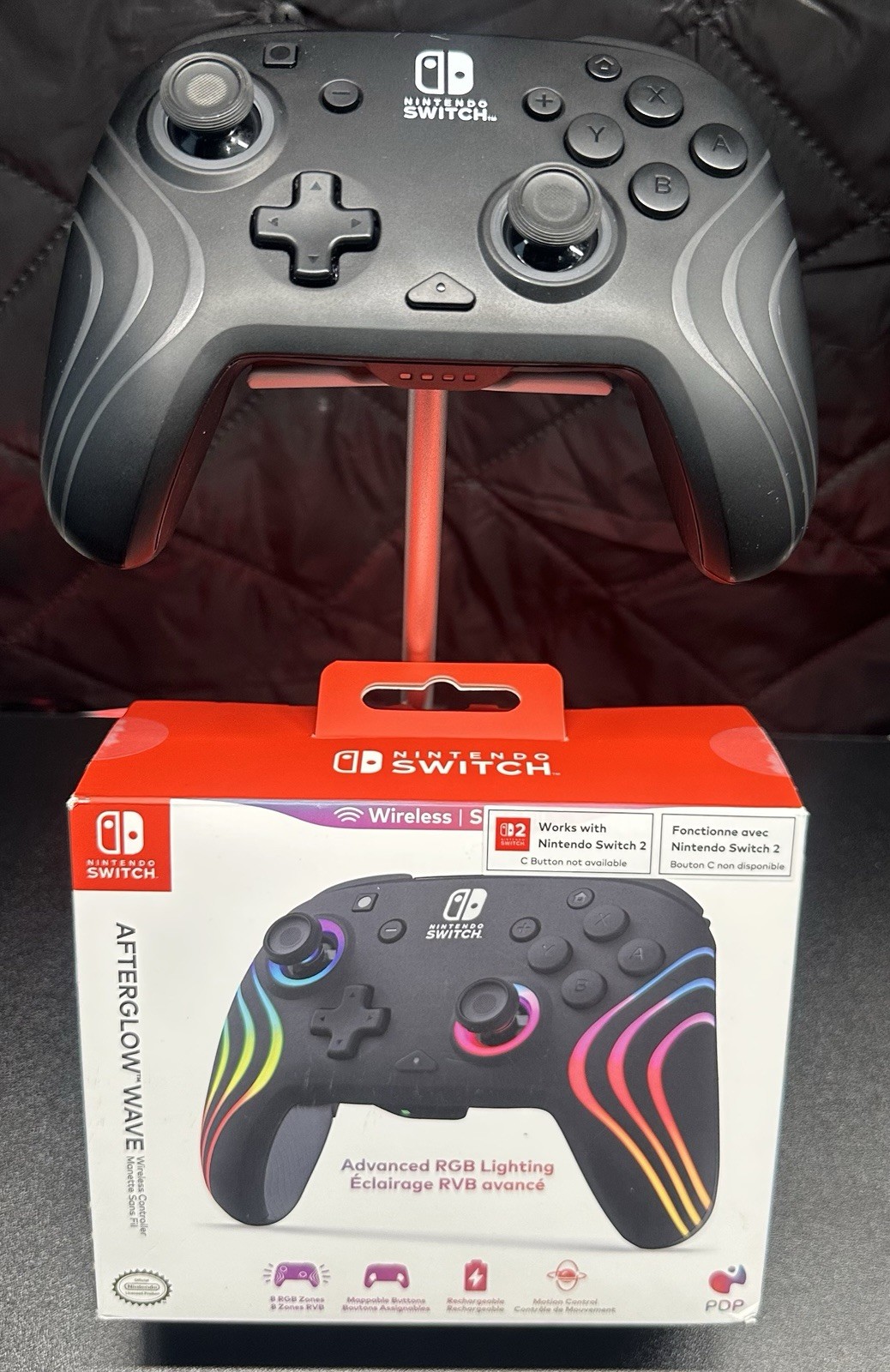 Nintendo Switch Pro Controller – Black – PDP Gaming Afterglow Wave Wireless
