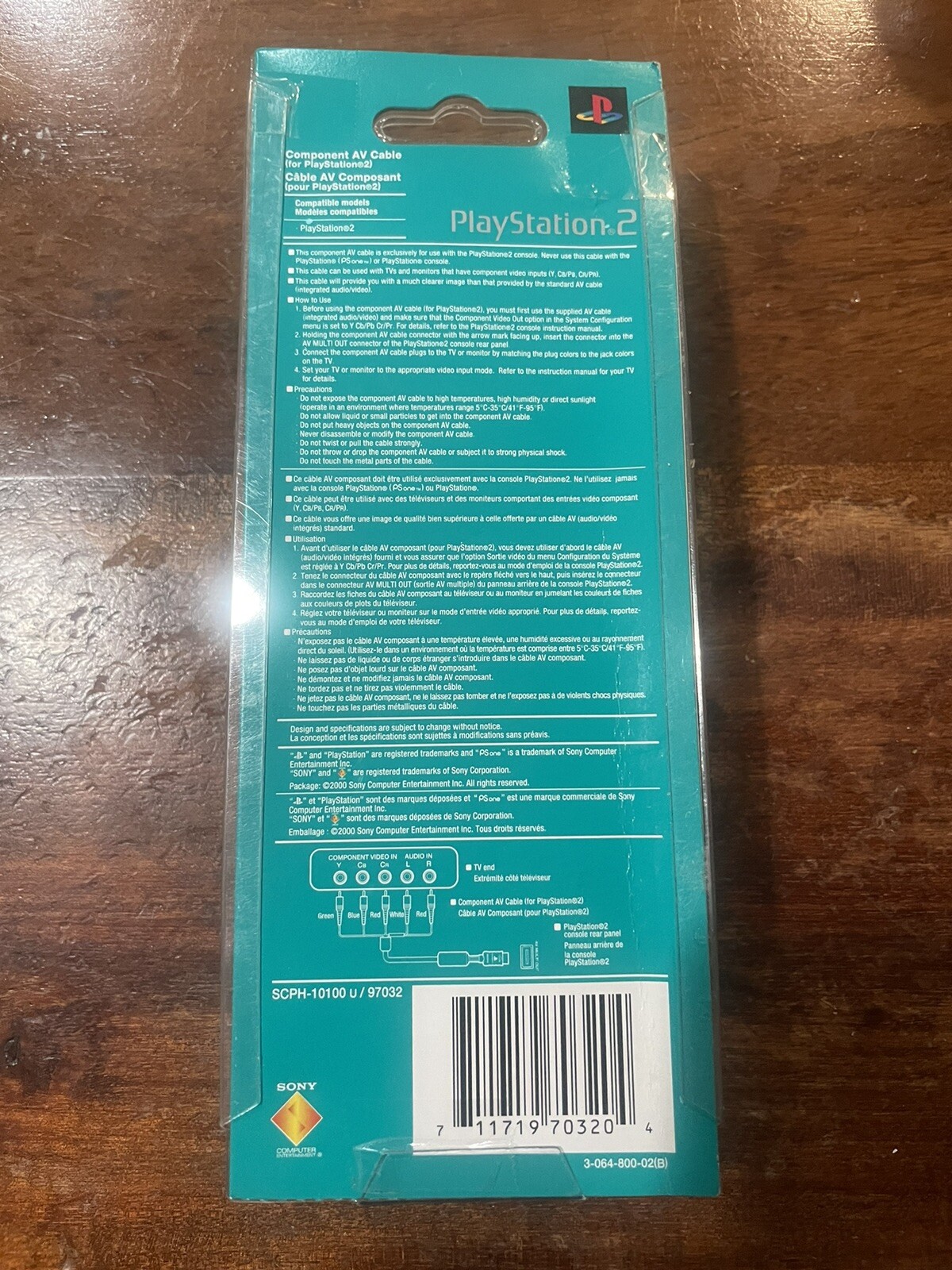 Official Genuine Sony PlayStation 2 Component AV Cable SCPH-10100 U NEW SEALED