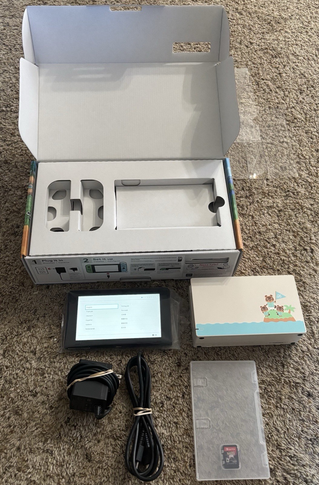 Nintendo Switch HAC-001 Console with Animal Crossing Dock And Pokemon Shield
