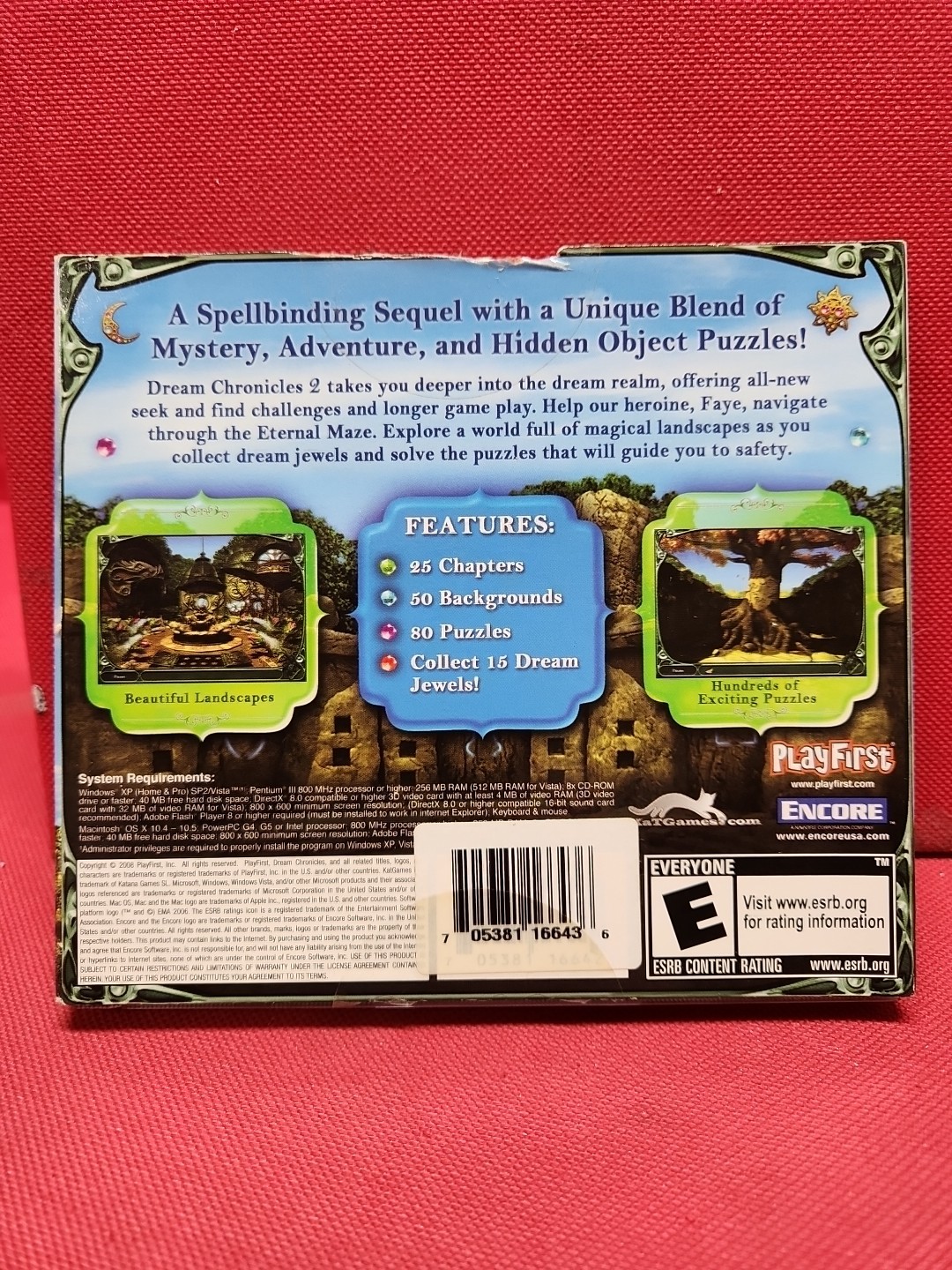ENCORE “Dream Chronicles 2” The Eternal Maze Puzzle Game For WIN MAC CD-ROM 2008