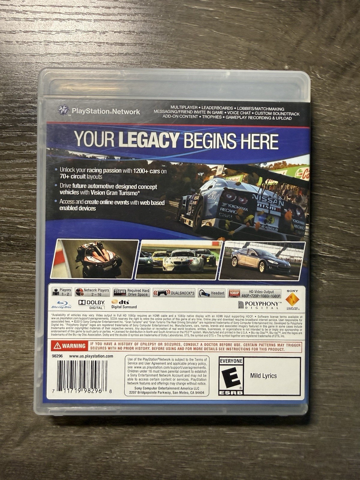 Gran Turismo 6 Game PS3 Sony PlayStation 3 Tested Works Great