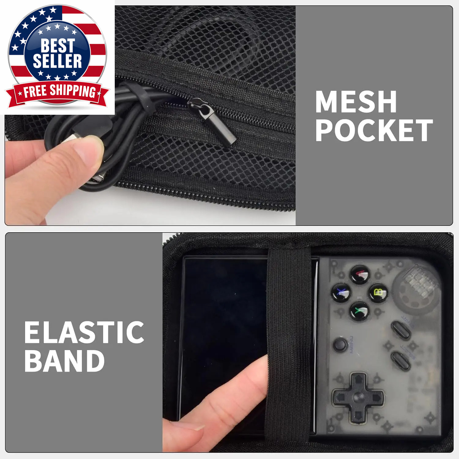 Travel Case Compatible with RG35XX/ Rg35Xx plus Retro Handheld Game Console, Han