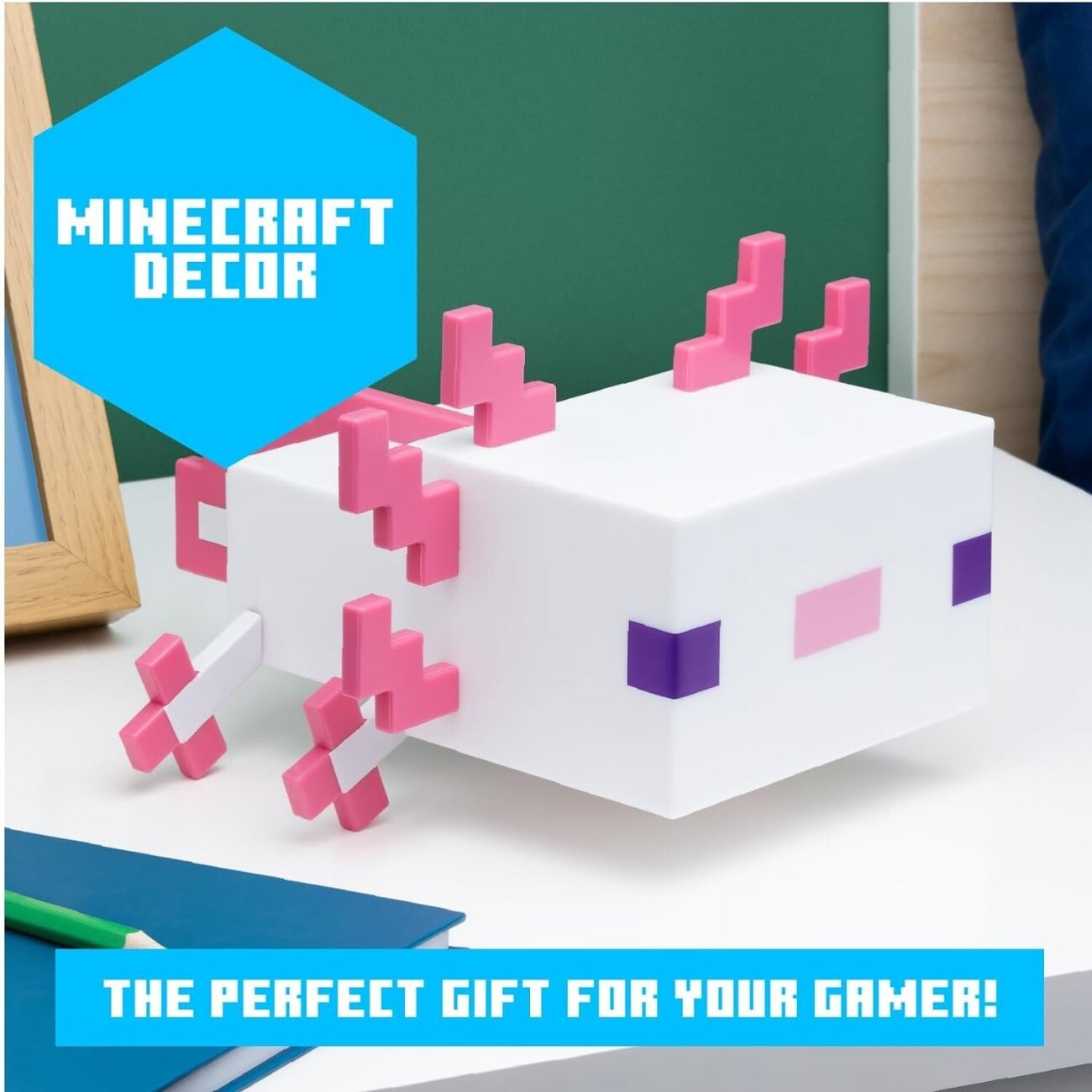 Minecraft Axolotl Light Up Lamp 5 Color Modes Game Décor Night Mojang Video Game