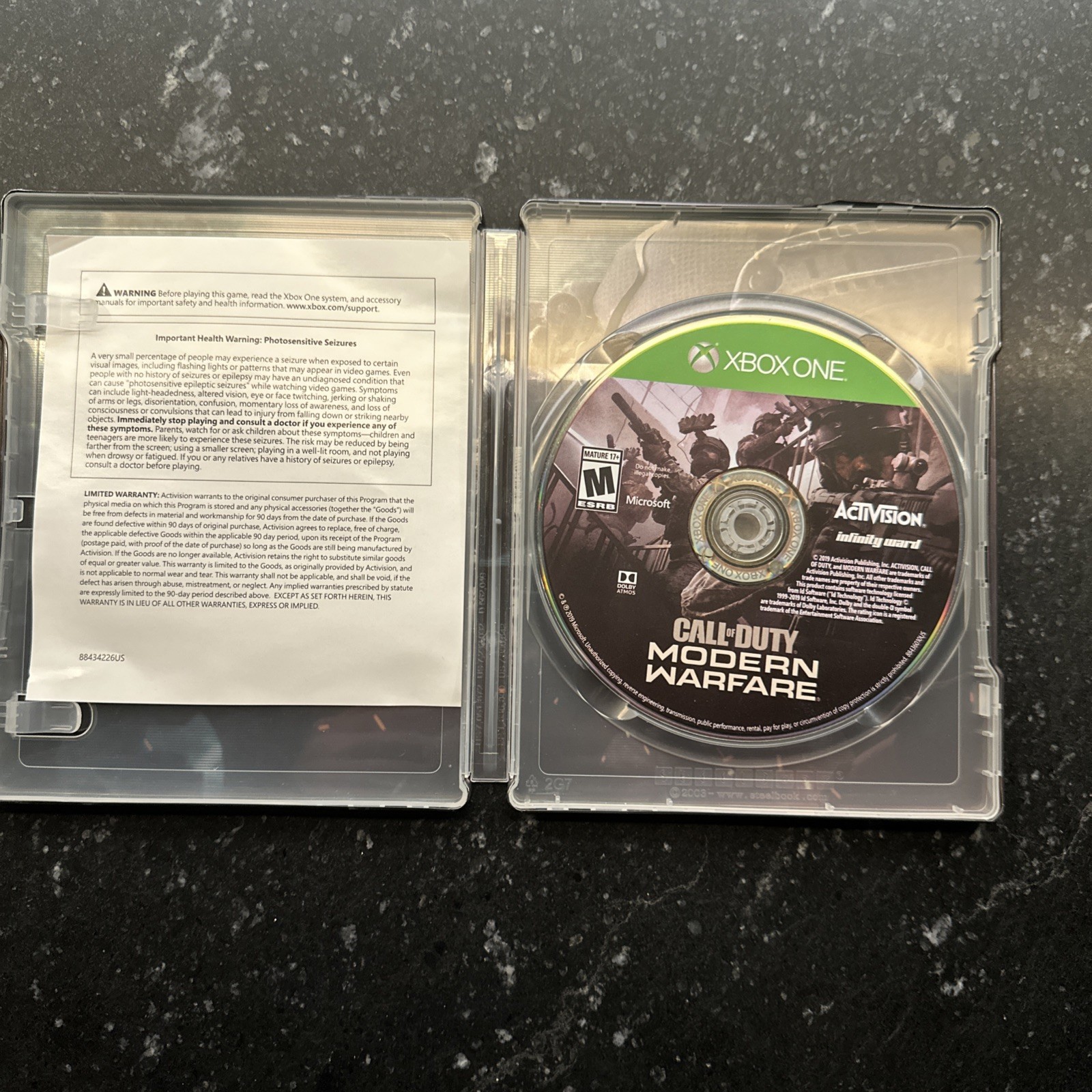 Call Of Duty Modern Warfare Xbox One Dark Edition Steelbook Case Collectors