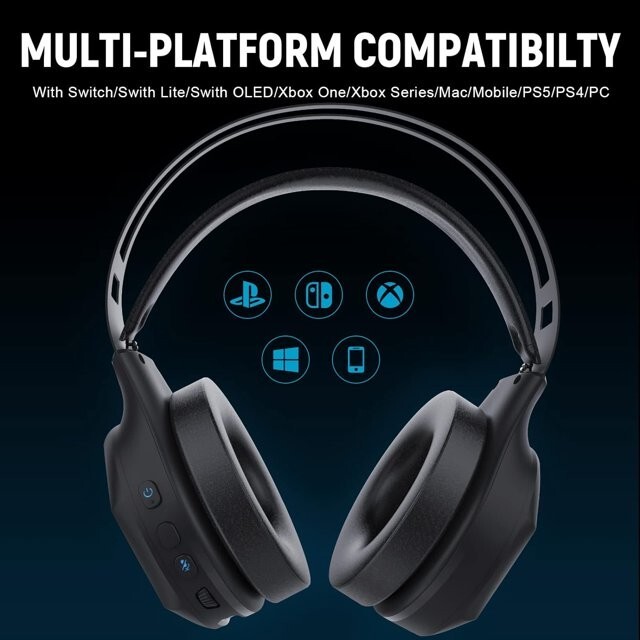 2.4G Wireless RGB Gaming Headset, Built-in Mic, PS5 PS4 PC Switch Xbox