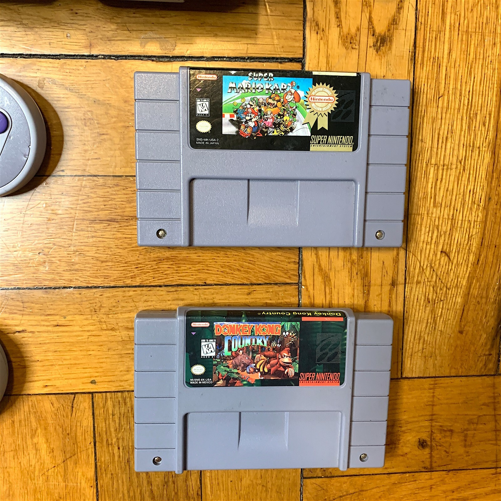 Super Nintendo SNES Console w/ OEM Controllers + w/ Mario Kart & Donkey Kong