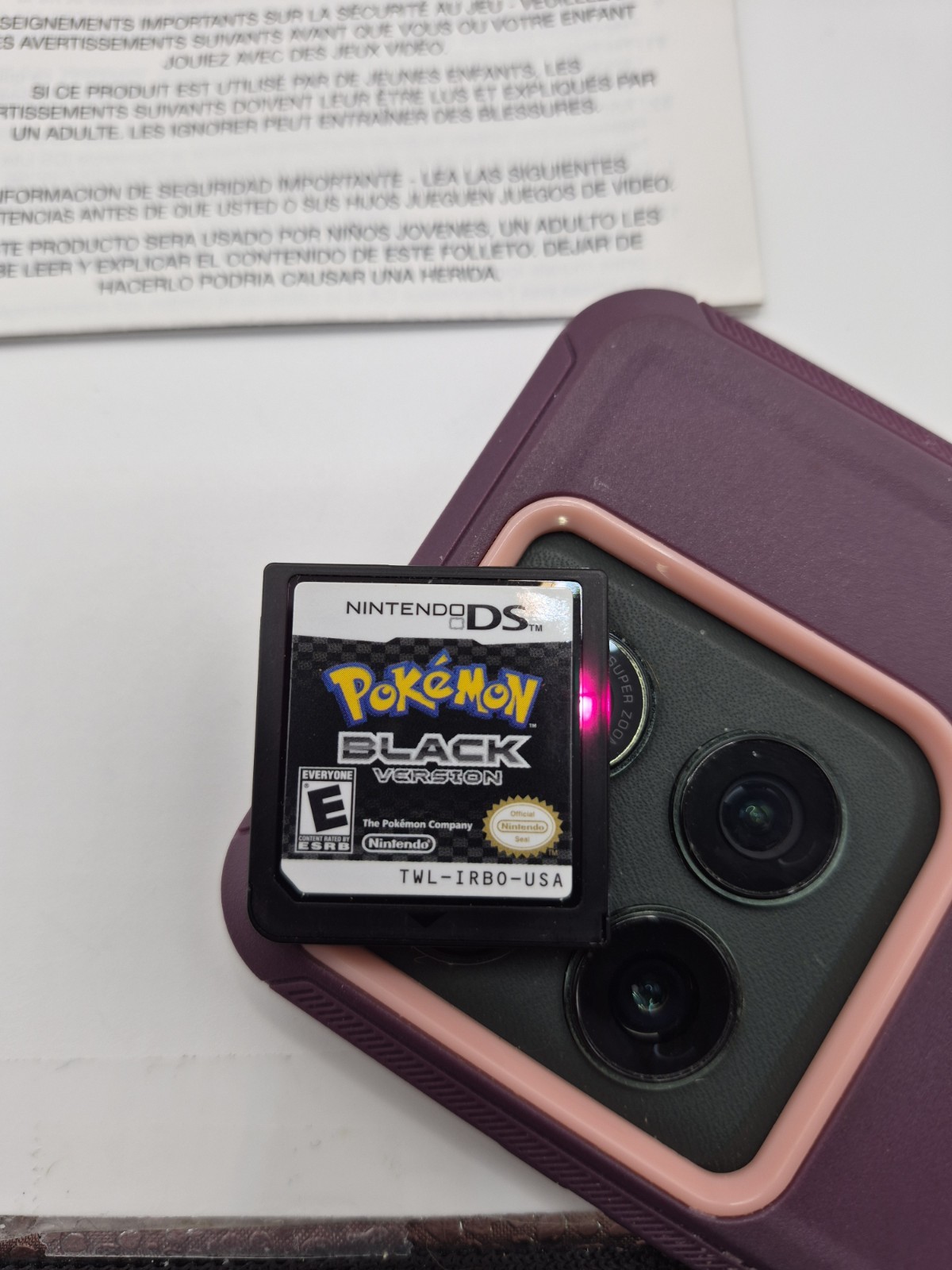 Pokemon: Black Version Authentic (Nintendo DS 2011) CIB Tested Authentic Insert