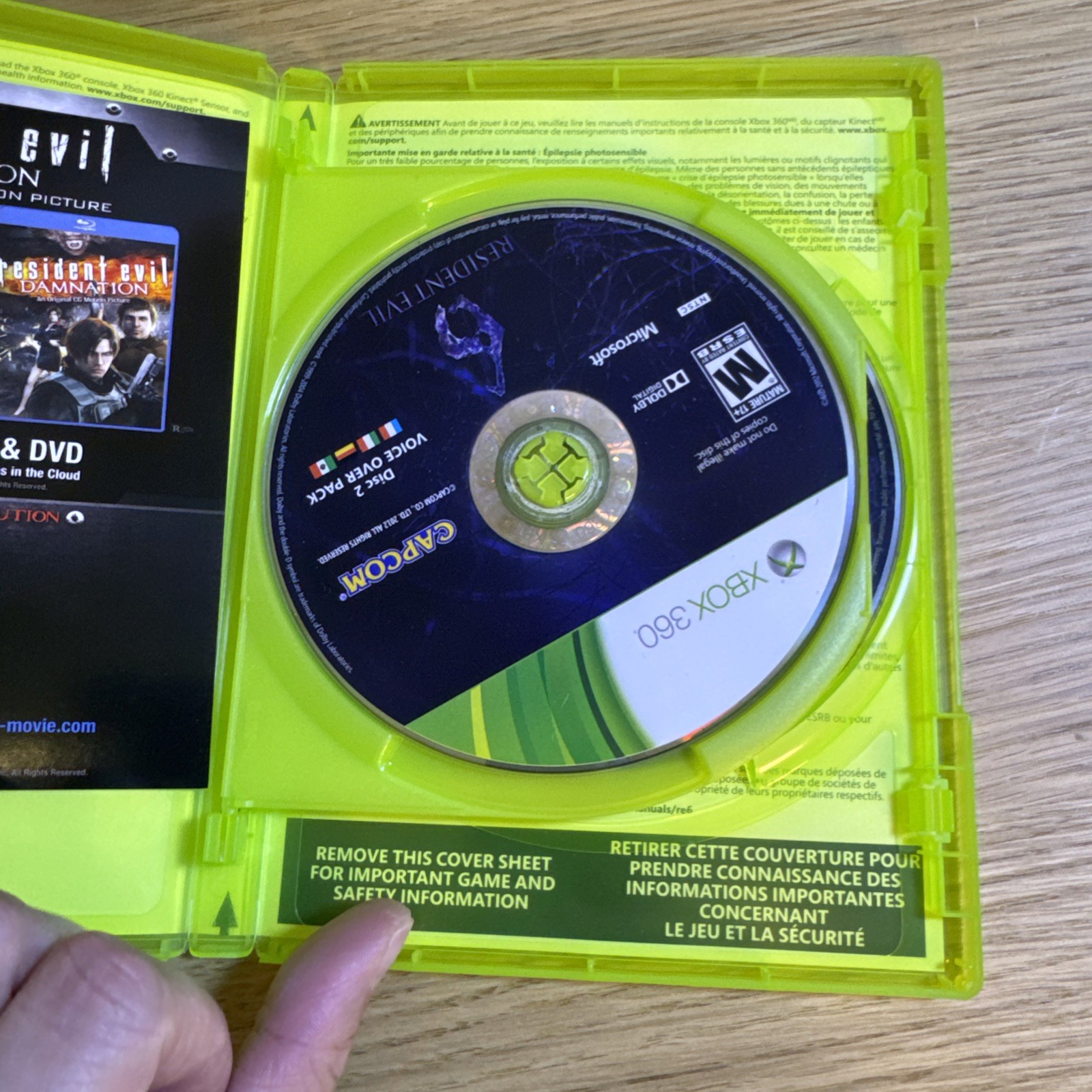 Resident Evil 6 (Microsoft Xbox 360, 2012) No Manual