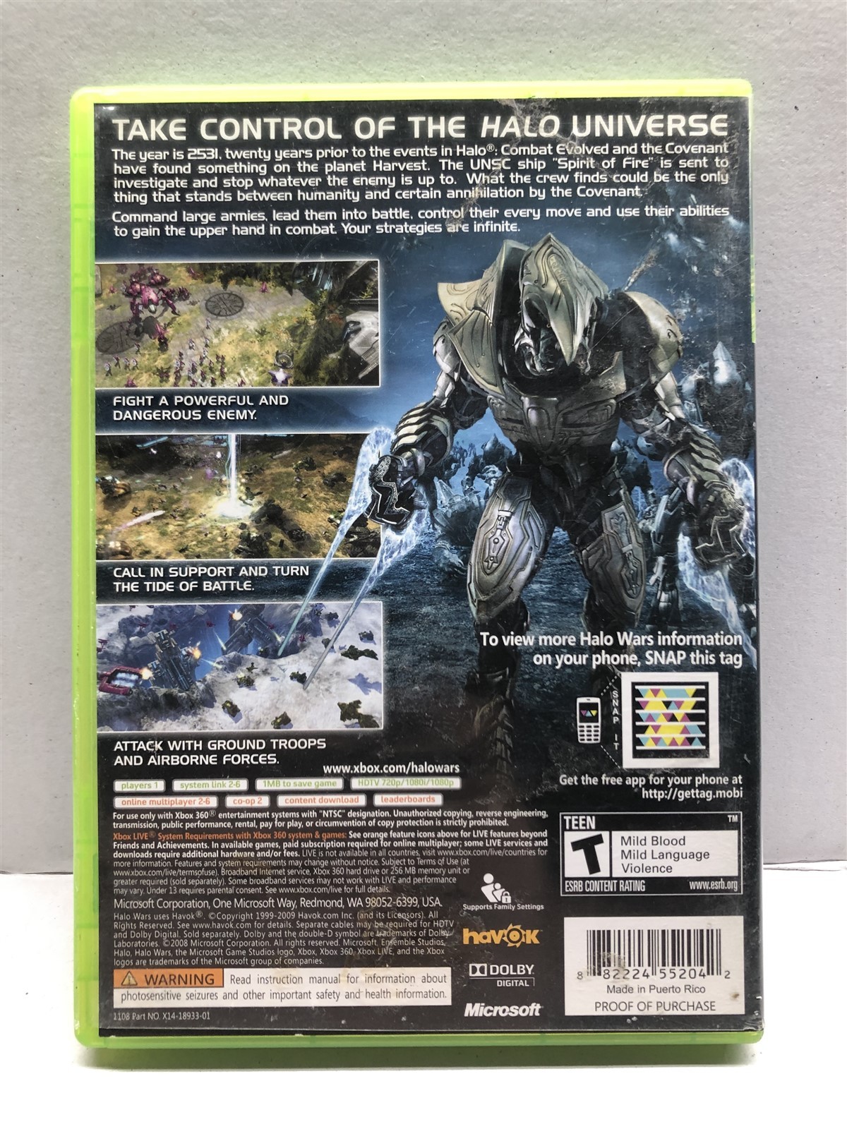 Halo Wars (Xbox 360, 2009) Complete Tested Working – Free Ship