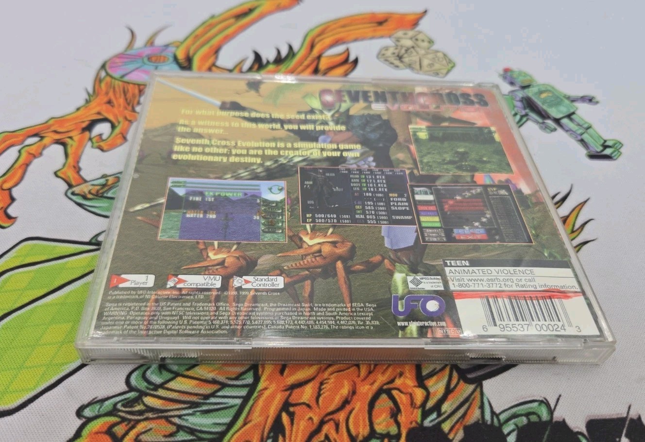 Seventh Cross: Evolution (Sega Dreamcast, 1999) New Y-Fold (Crack On Back/ Tear)