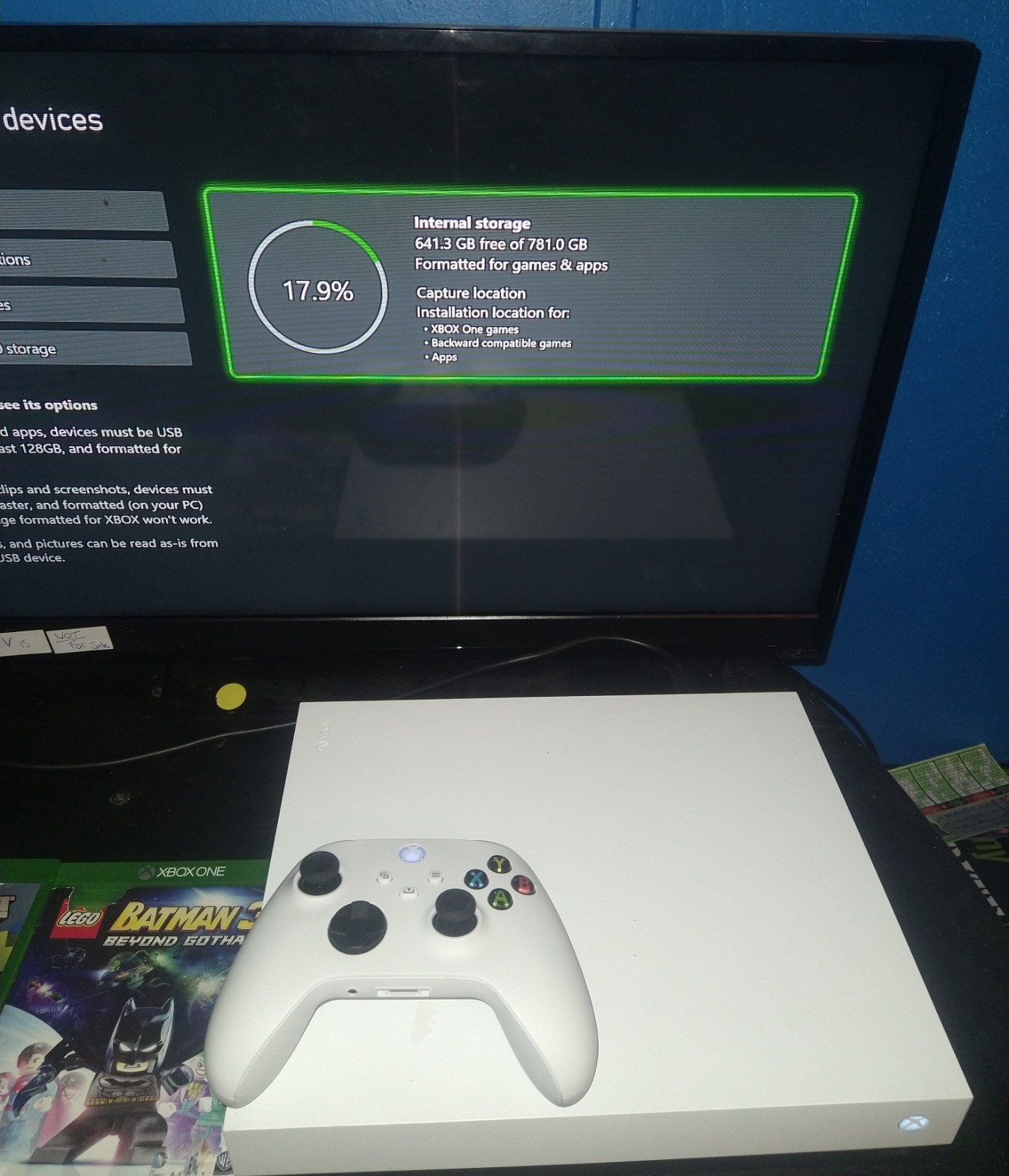 Xbox One X Robot White 1TB Console W/ Controller & 2 Games (Tested, Works!)