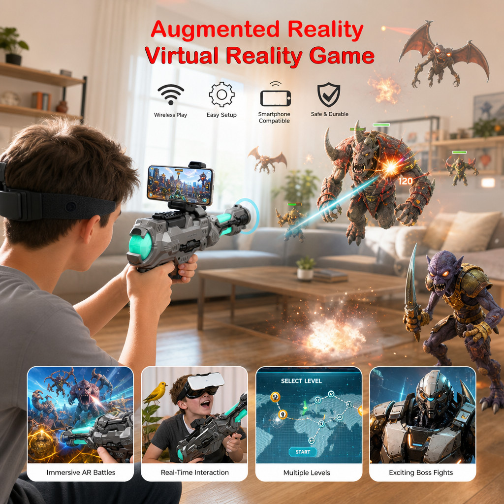 AR Game Gun Toys Augmented Reality Game Virtual Gun with Bluetooth connection