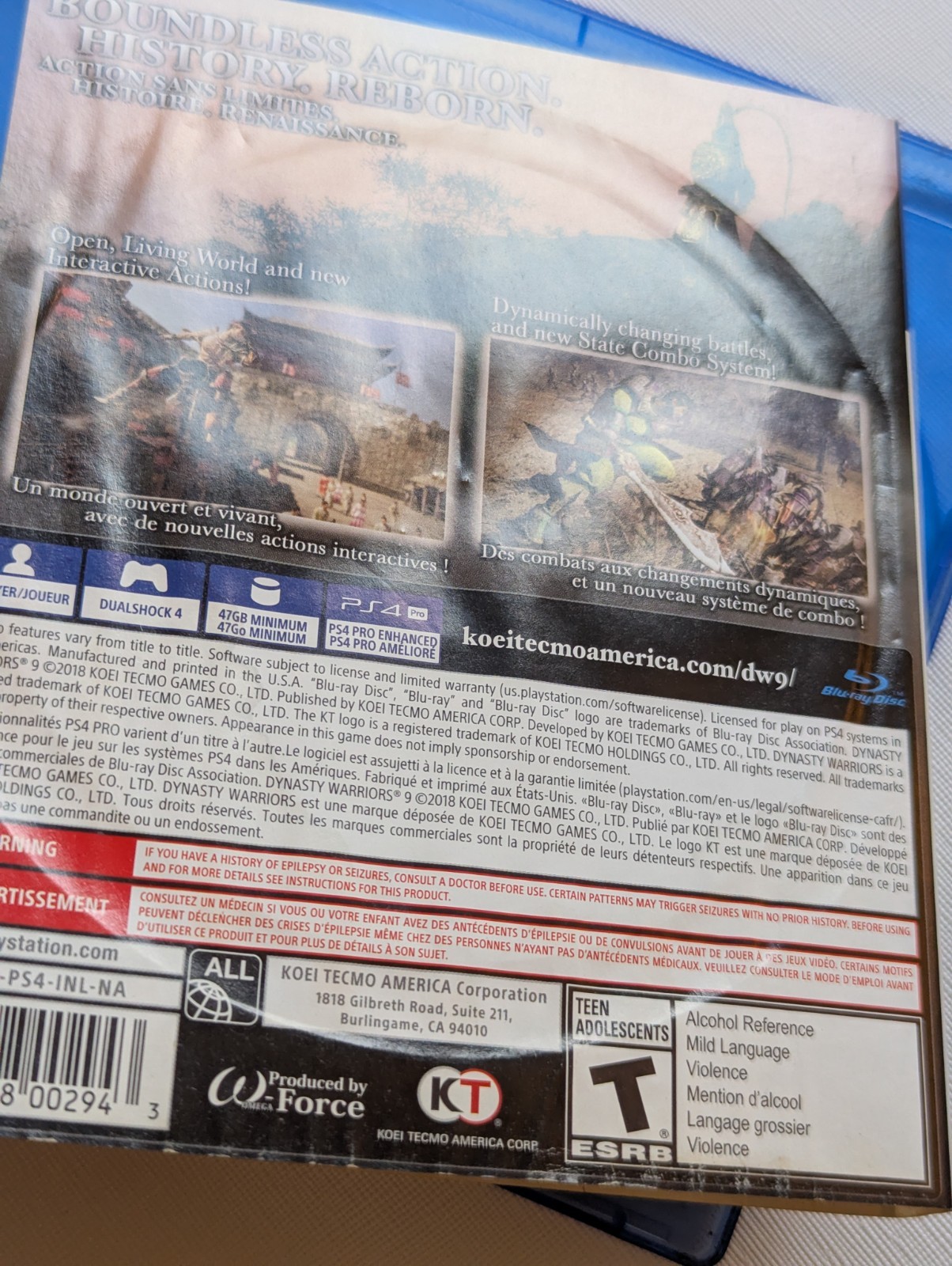 Dynasty Warriors 9 (Sony PlayStation 4 PS4, 2018) Damaged Artwork – Tested