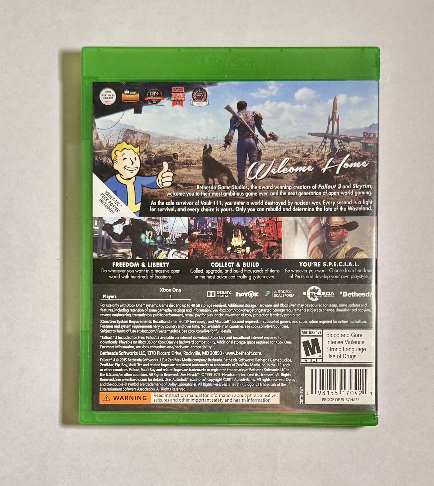 Fallout 4 Xbox One Complete CIB w Manual Inserts Tested Bethesda RPG
