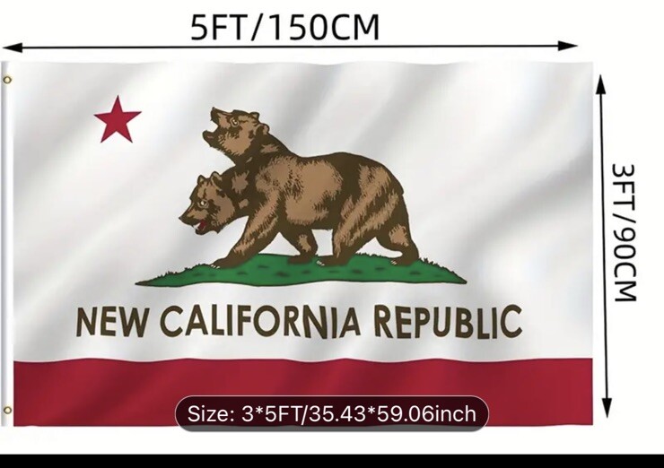 Fallout New Vegas New California Republic Flag Bear NCR Big (Sealed) 5ft X 3ft