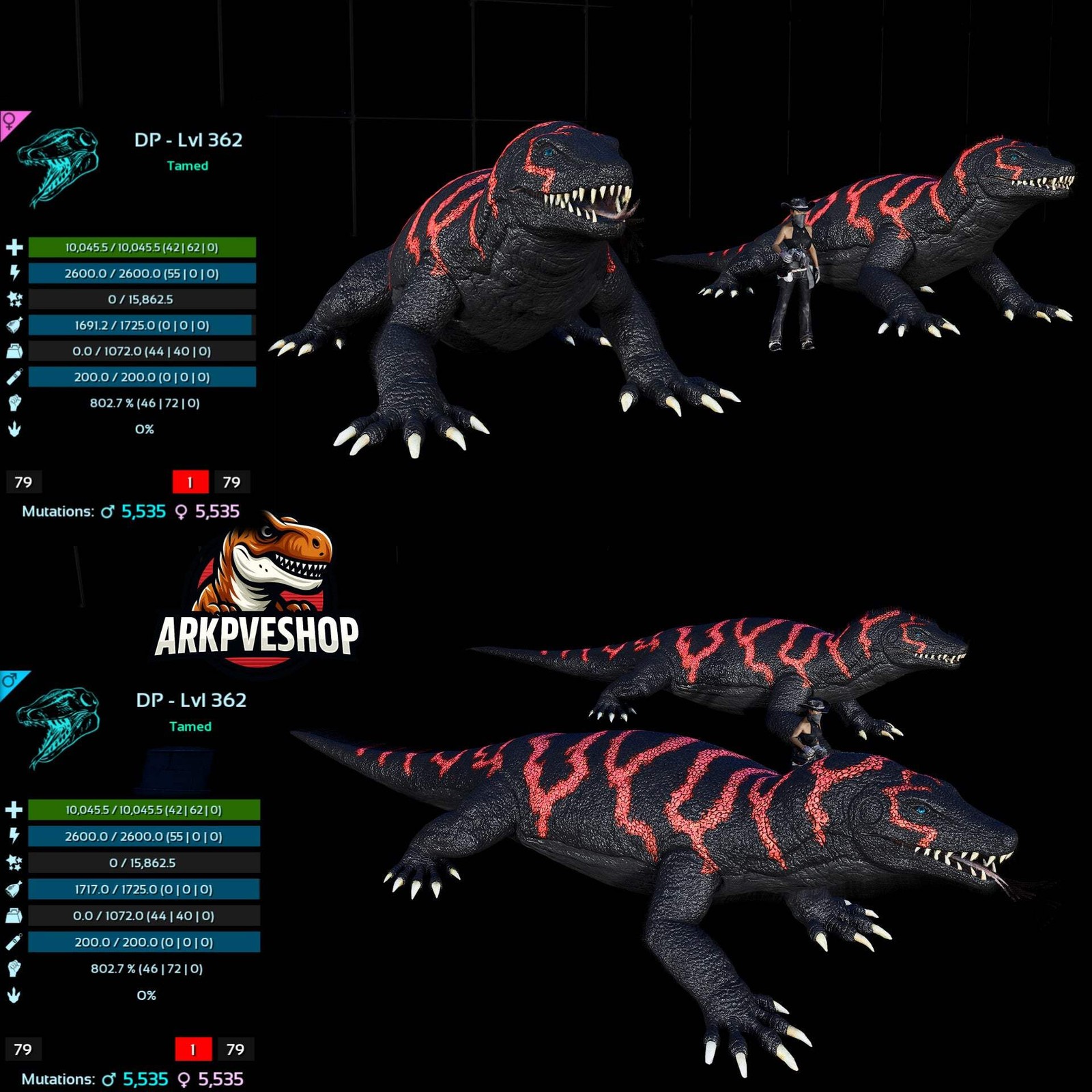ASA PVE 🦖ARK Survival Ascended Megalania 362Lvl toxin utility