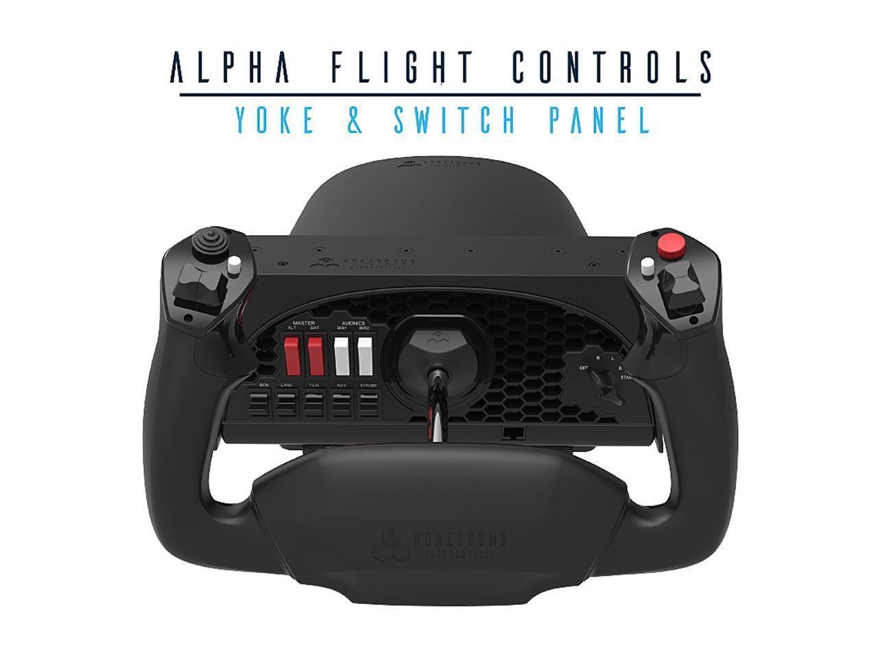 ULN* Honeycomb Aeronautical Alpha Flight Controls Yoke & Switch Panel
