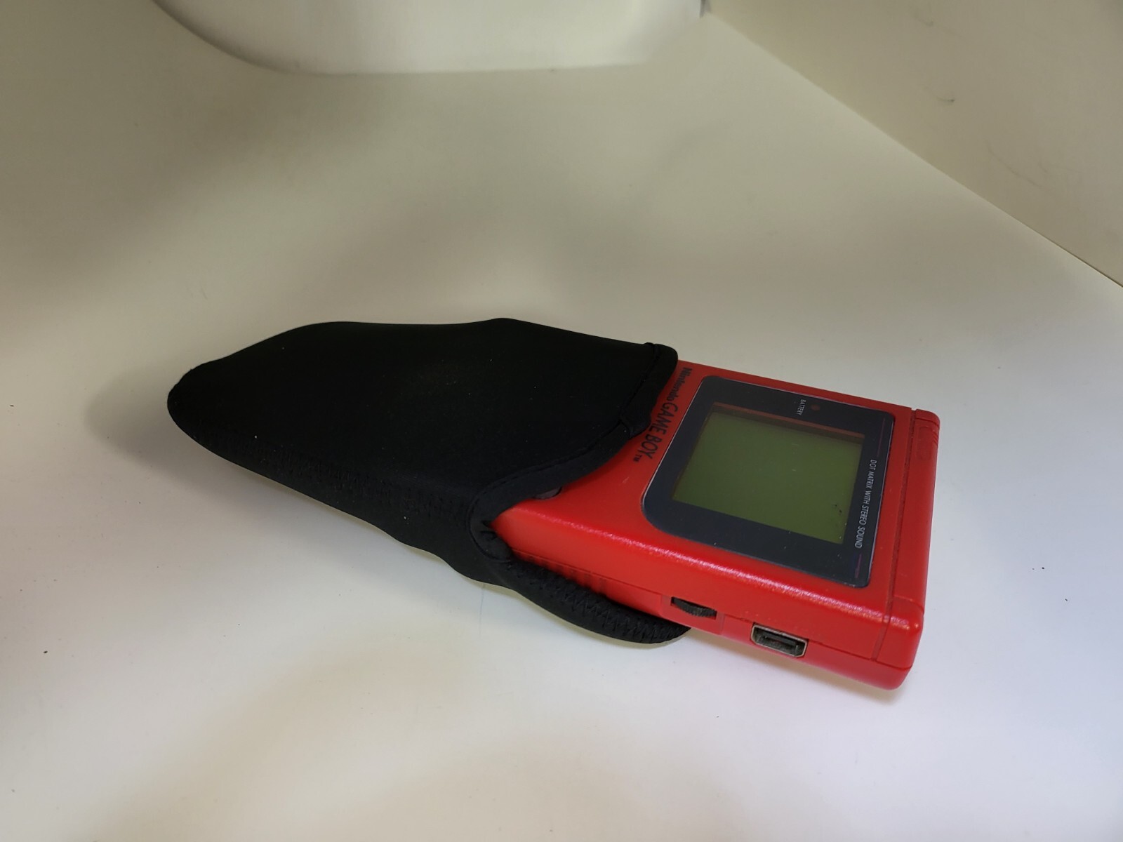 Flip Top Black Soft Padded Pouch Protective Sleeve Case for Gameboy Original